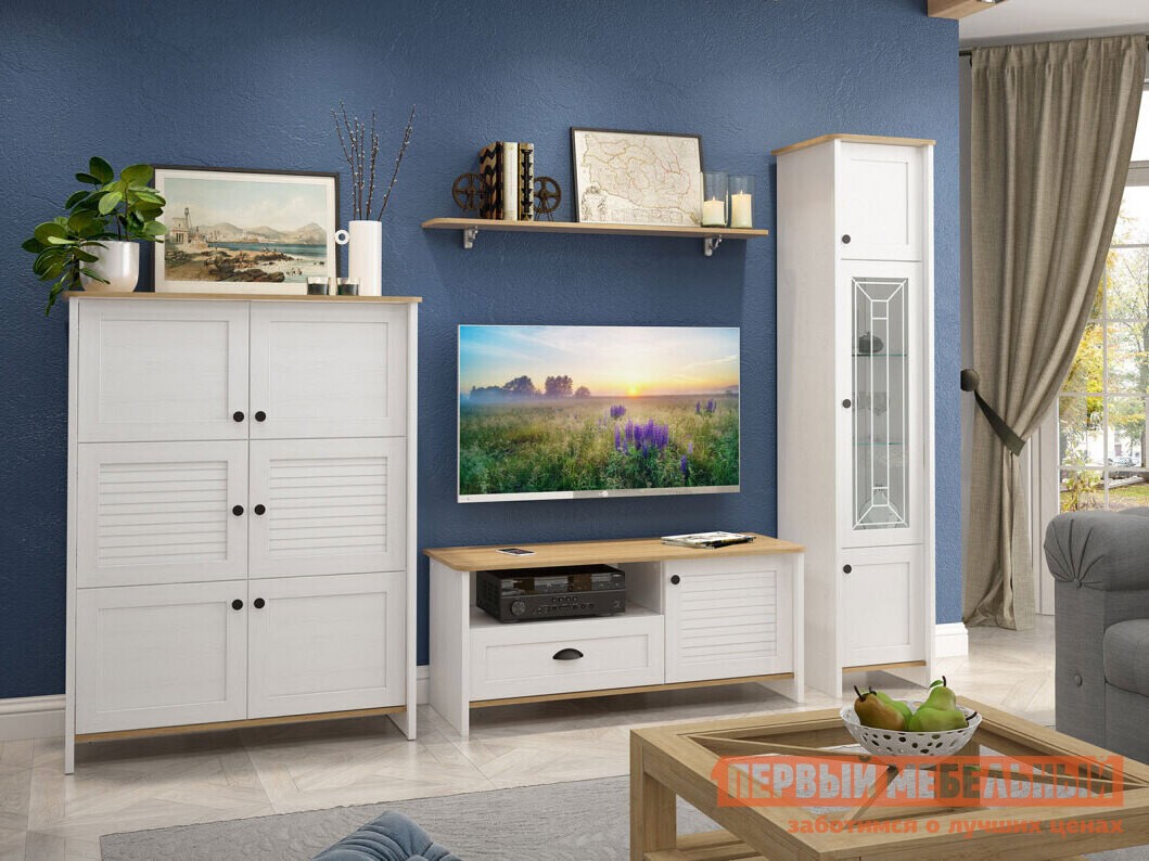 Гостиная  Тифани Дуб небраска / Белая сосна 1