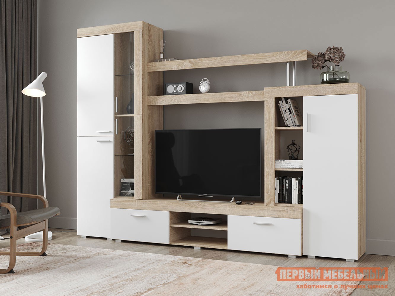 Гостиная  Милана Дуб Сонома / Белый