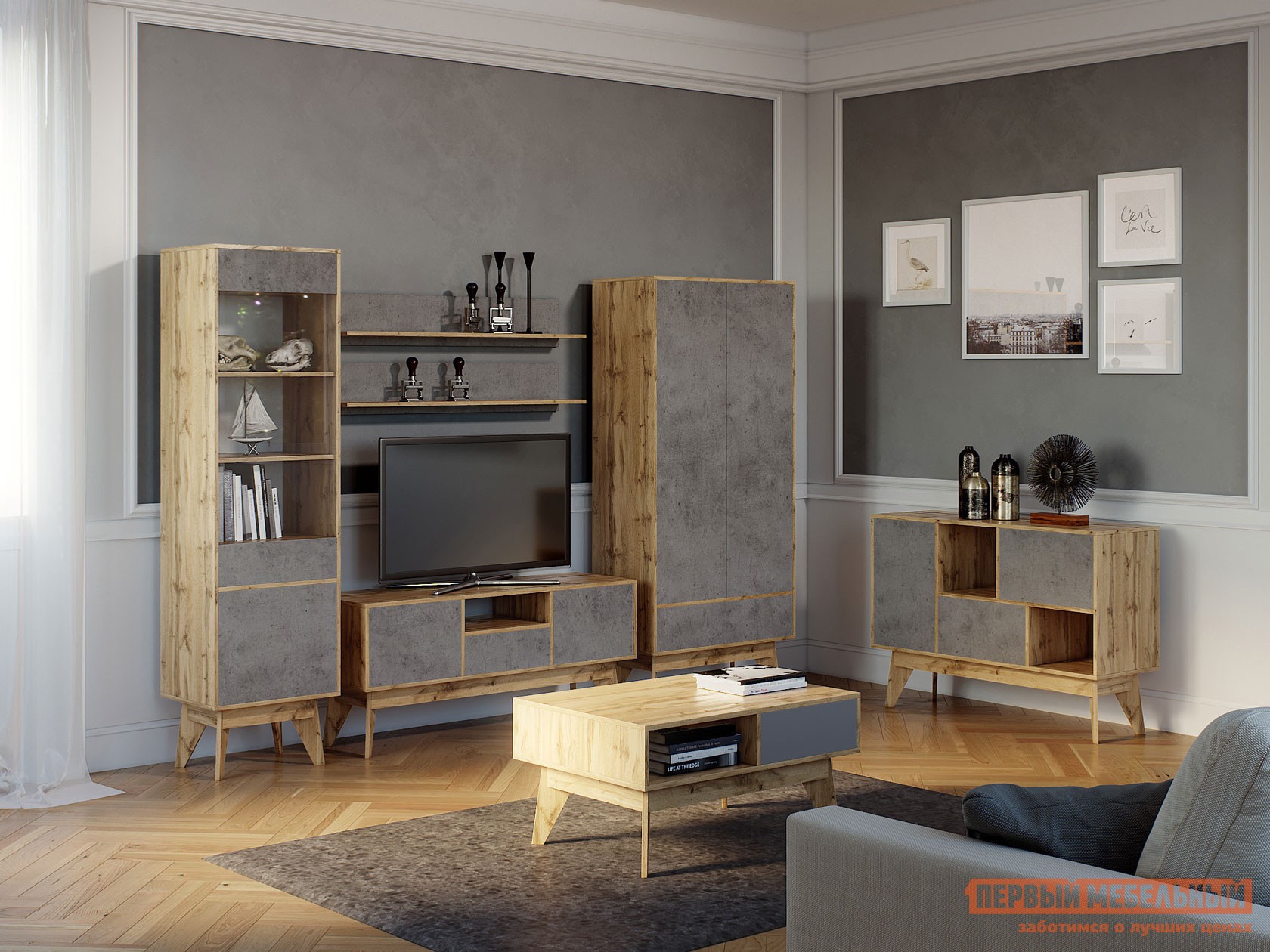 Гостиная  Хелен Дуб Ватан / Бетон Чикаго