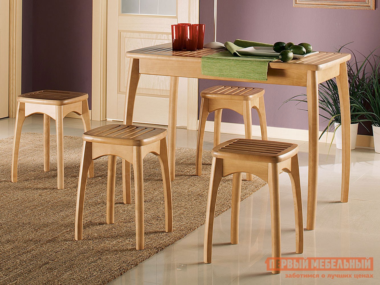 Обеденная группа для столовой и гостиной  Вернон + 4 Вернон Бук