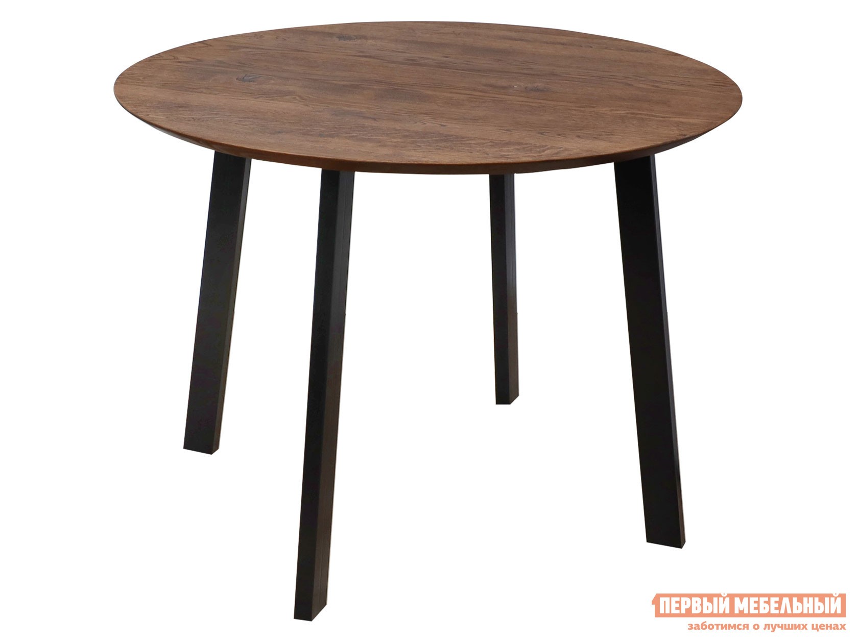 Кухонный стол  ЭЛЬБРУС d100*74 Дуб мореный / Черный, металл