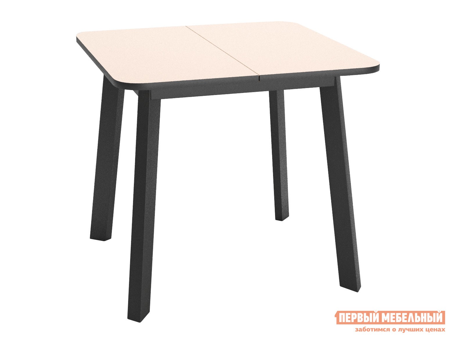 Кухонный стол  Dikline UNIS 14 Кремовый, стекло / Черный