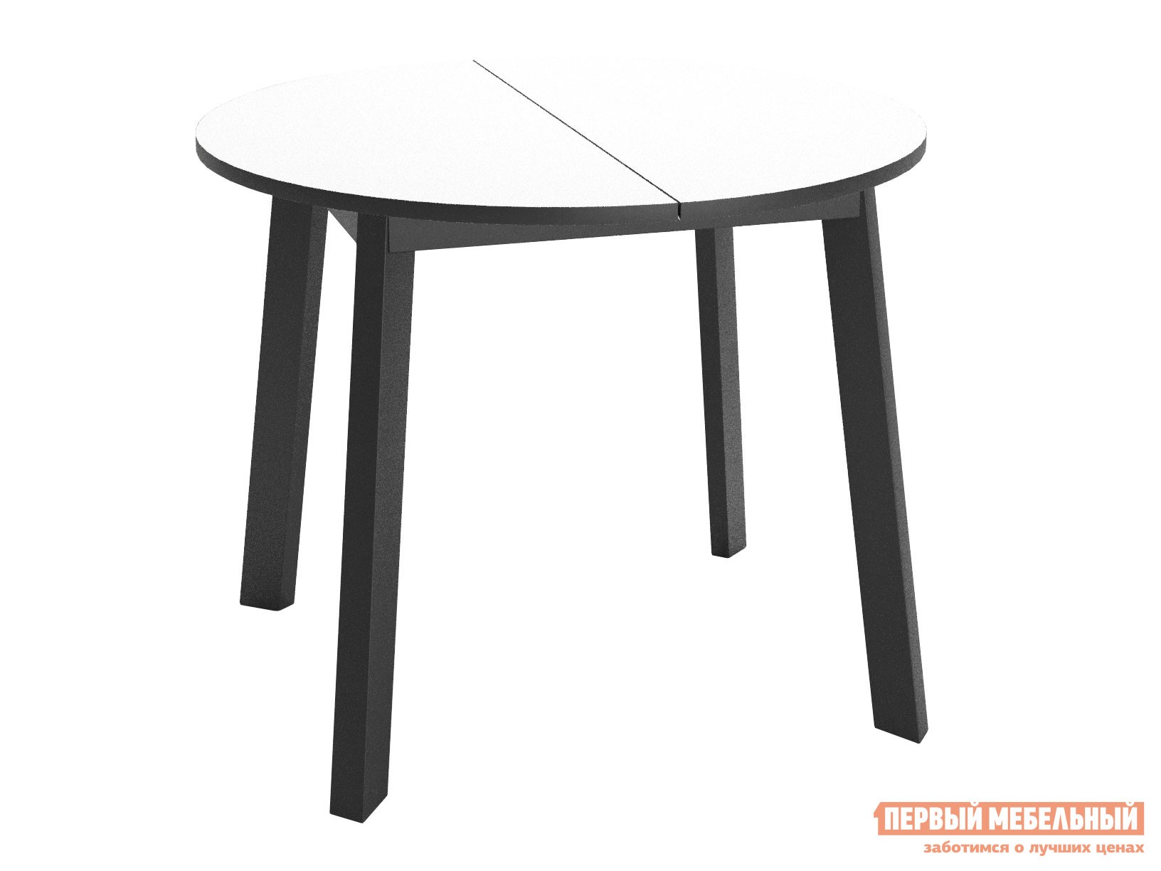 Кухонный стол  Dikline UNIS 16 Белый, стекло / Черный