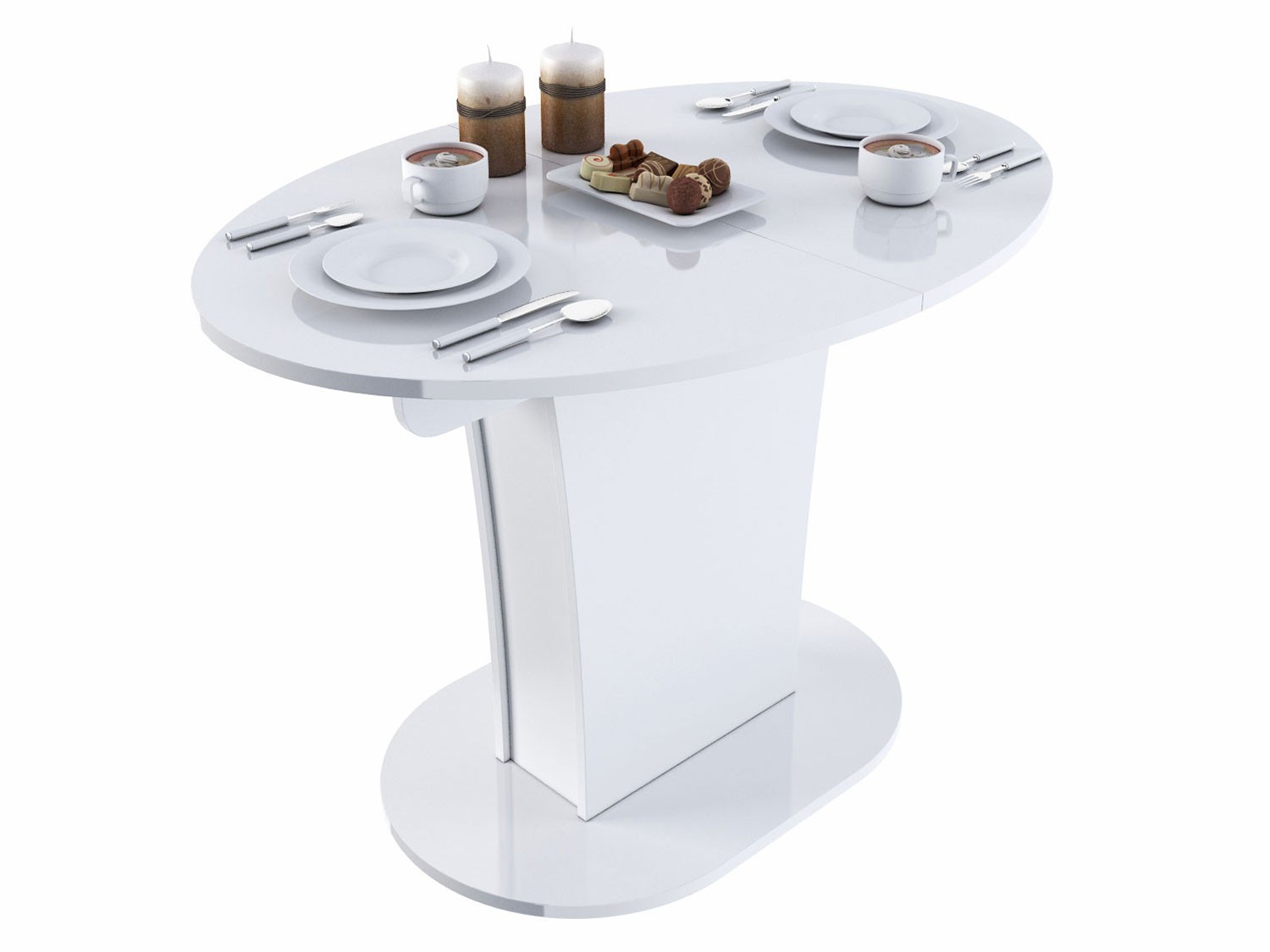 Кухонный стол  Бергамо Белый глянец