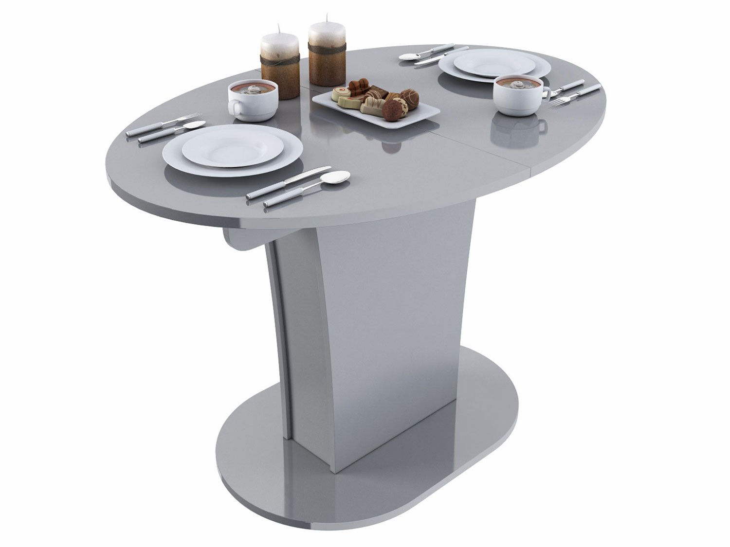 Кухонный стол  Бергамо Серый глянец