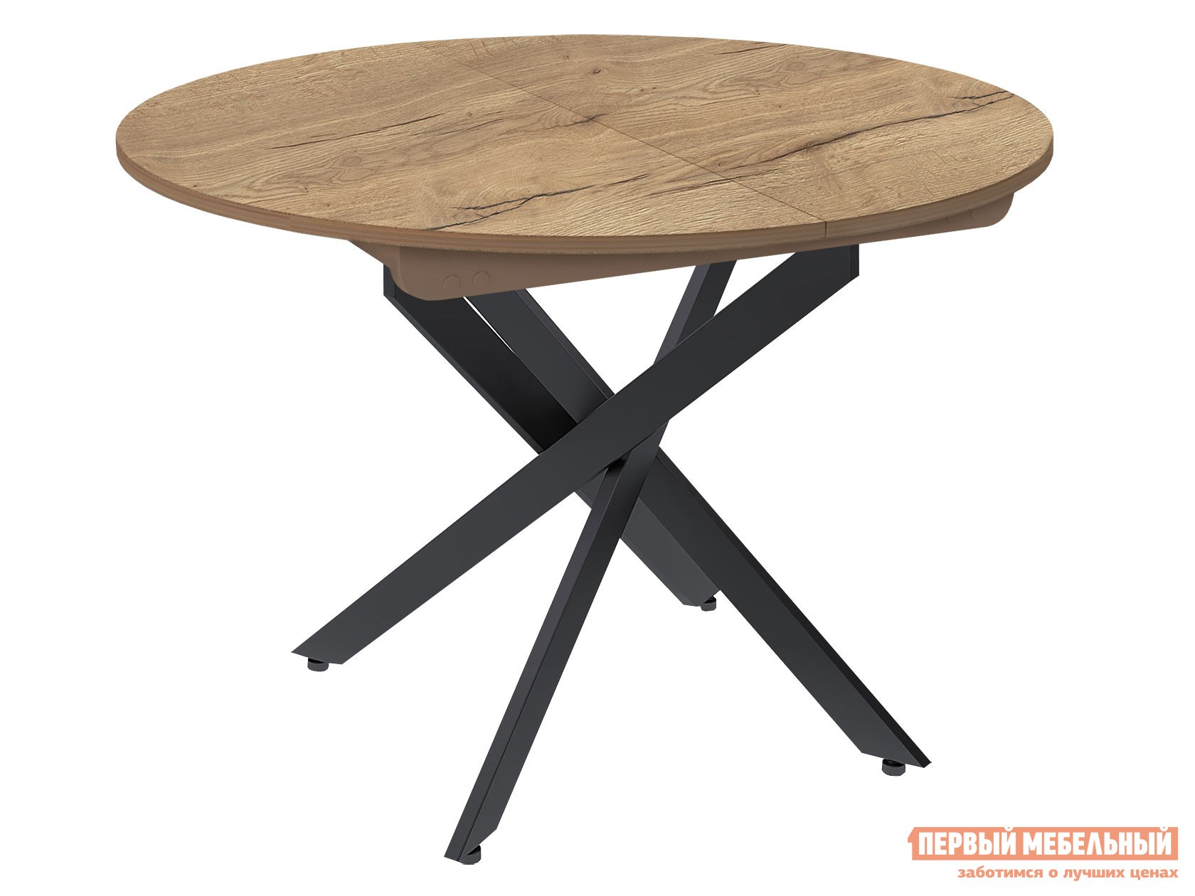 Кухонный стол  Dikline RDB100 Дуб Галифакс натуральный / Черный