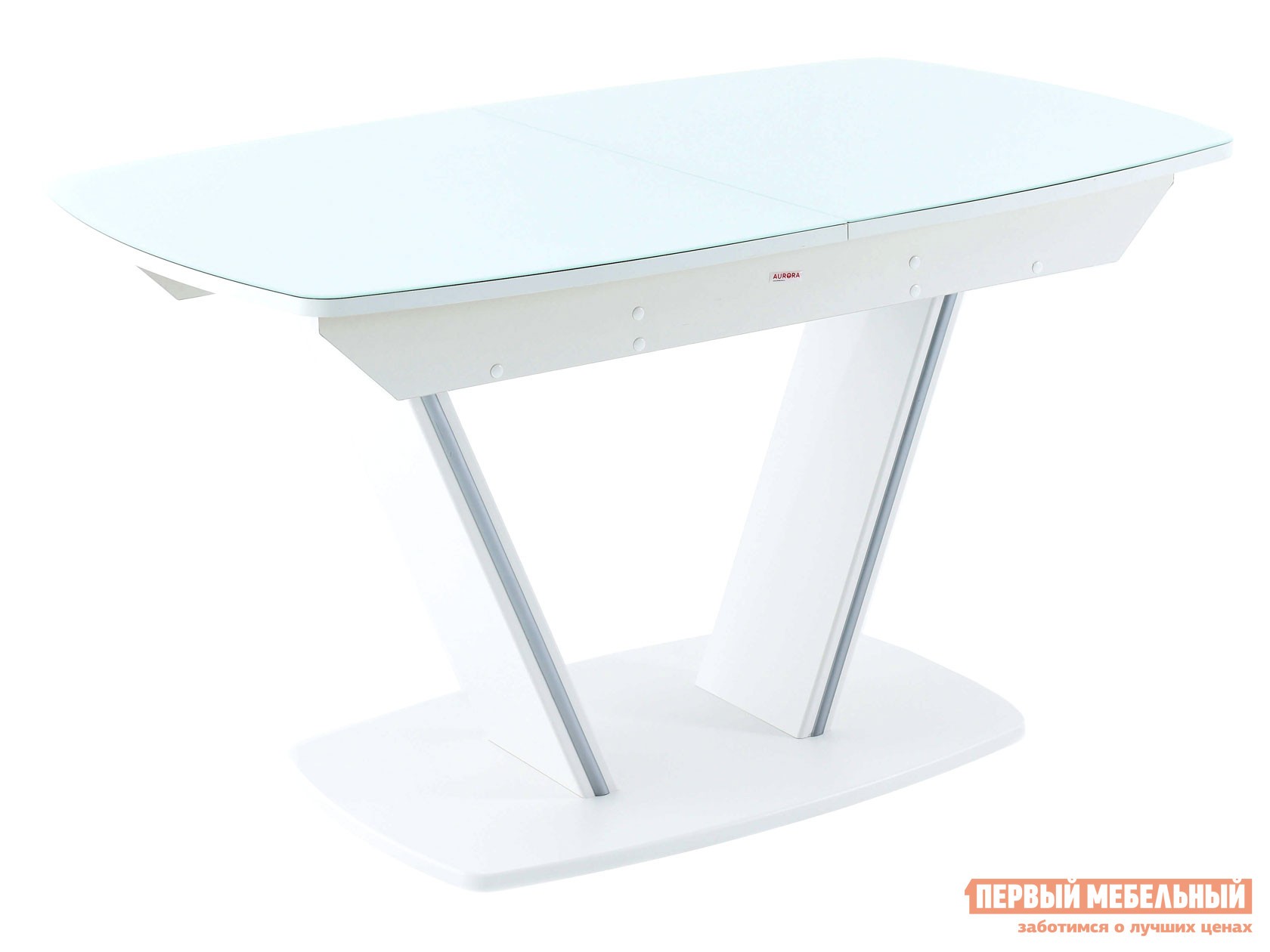 Кухонный стол  Дрезден Белый, стекло / Белый, шагрень
