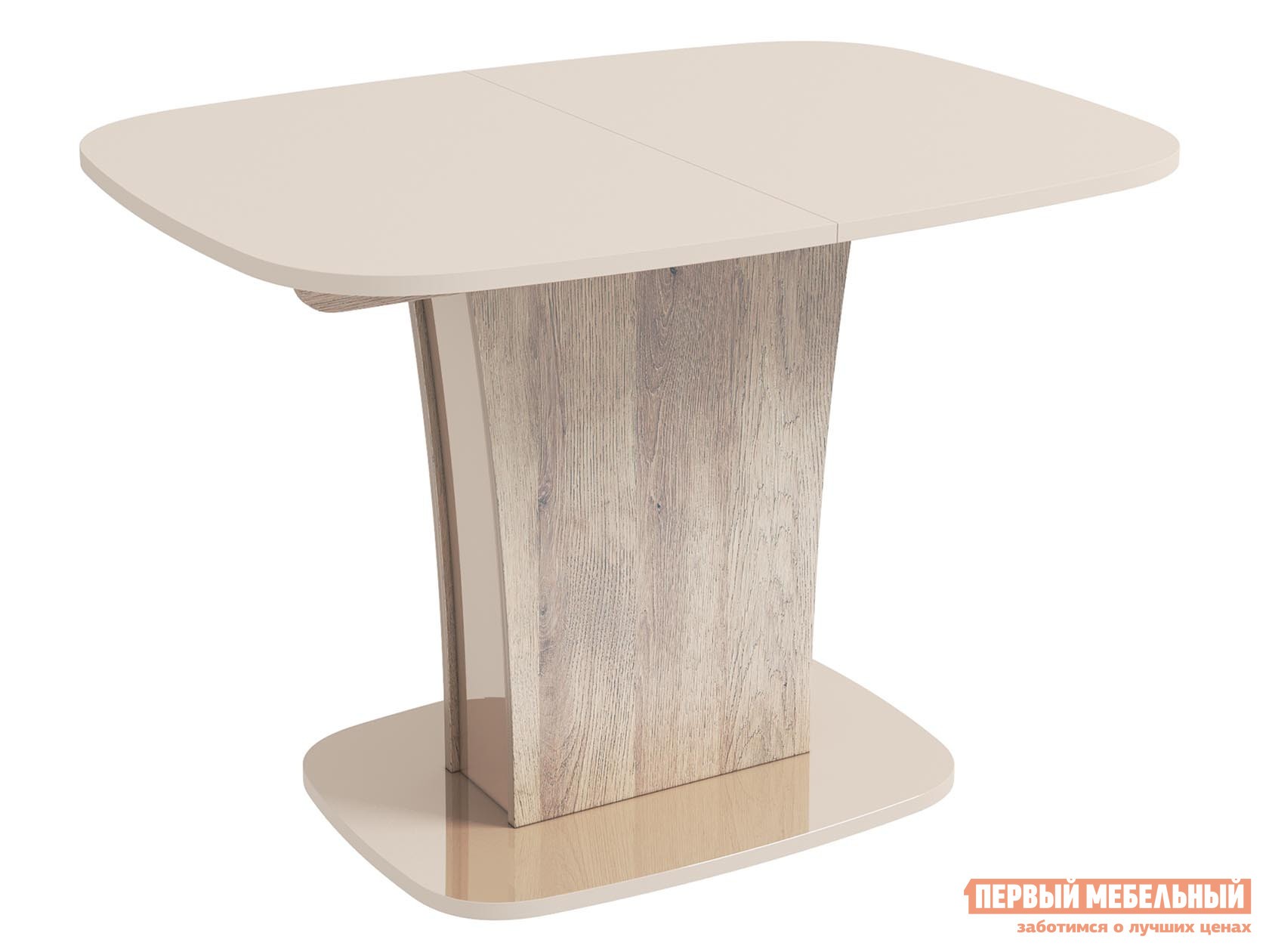 Кухонный стол  Бергамо 2 Баттлрок / Бежевый глянец