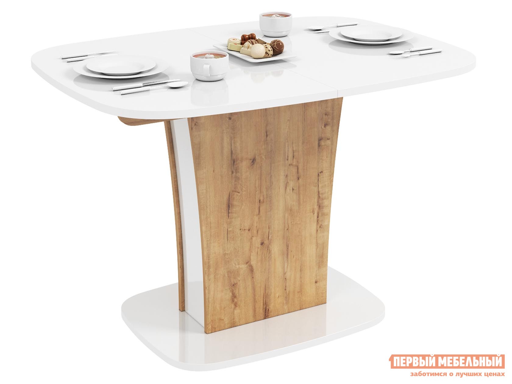 Кухонный стол  Бергамо 2 Бунратти / Белый глянец