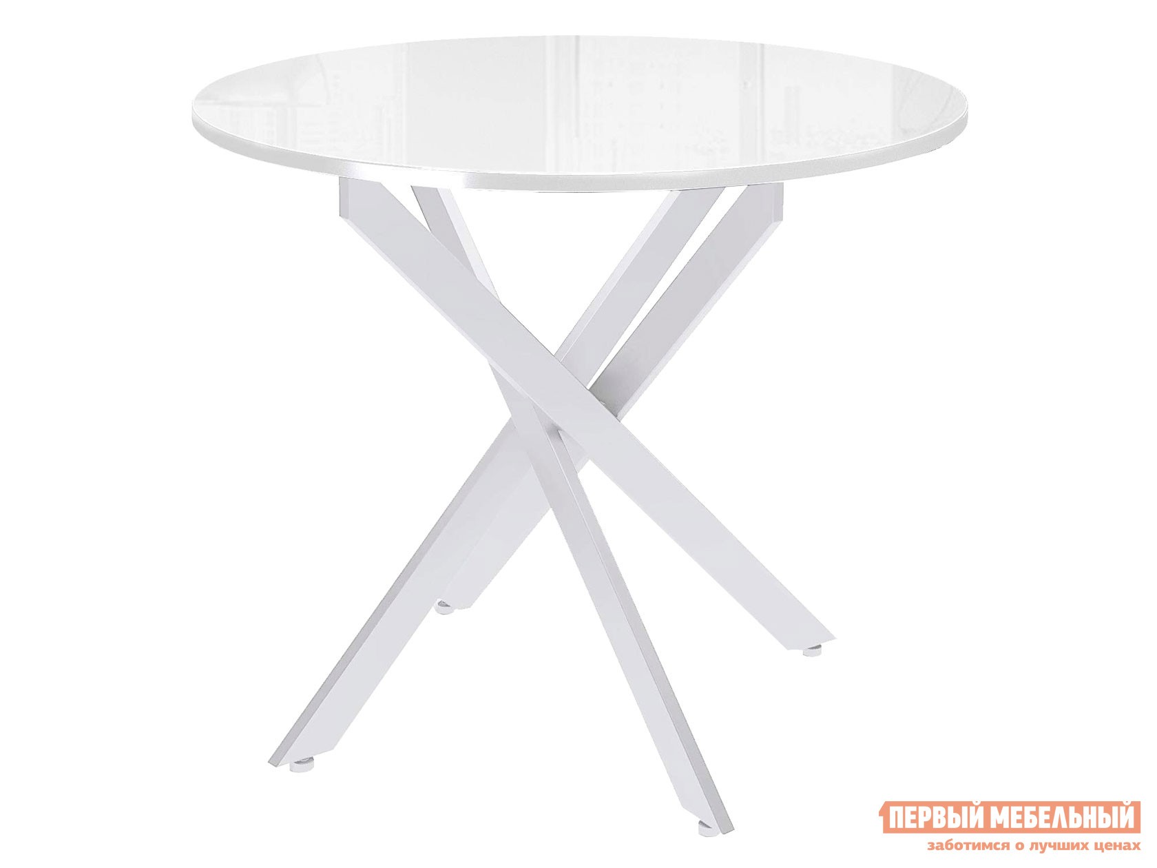 Кухонный стол  Dikline RS90 Белый / Белое стекло