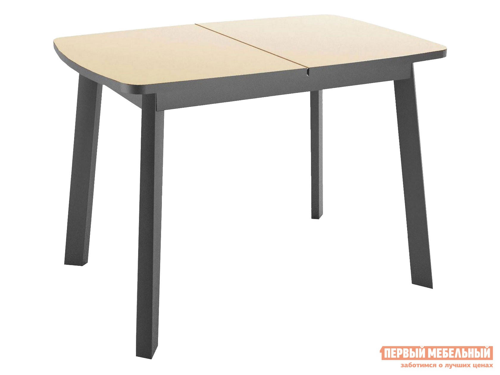 Кухонный стол  Dikline UNIS 12 Кремовый, стекло / Черный
