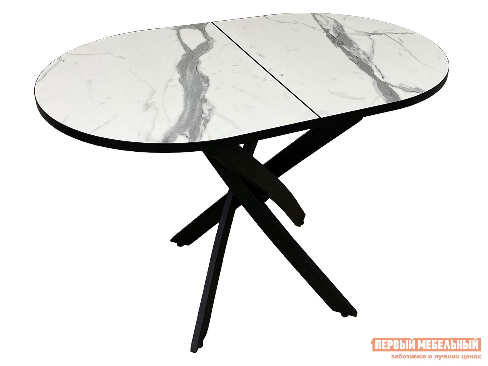 Кухонный стол  Андромеда Мрамор / Черный муар, Большой