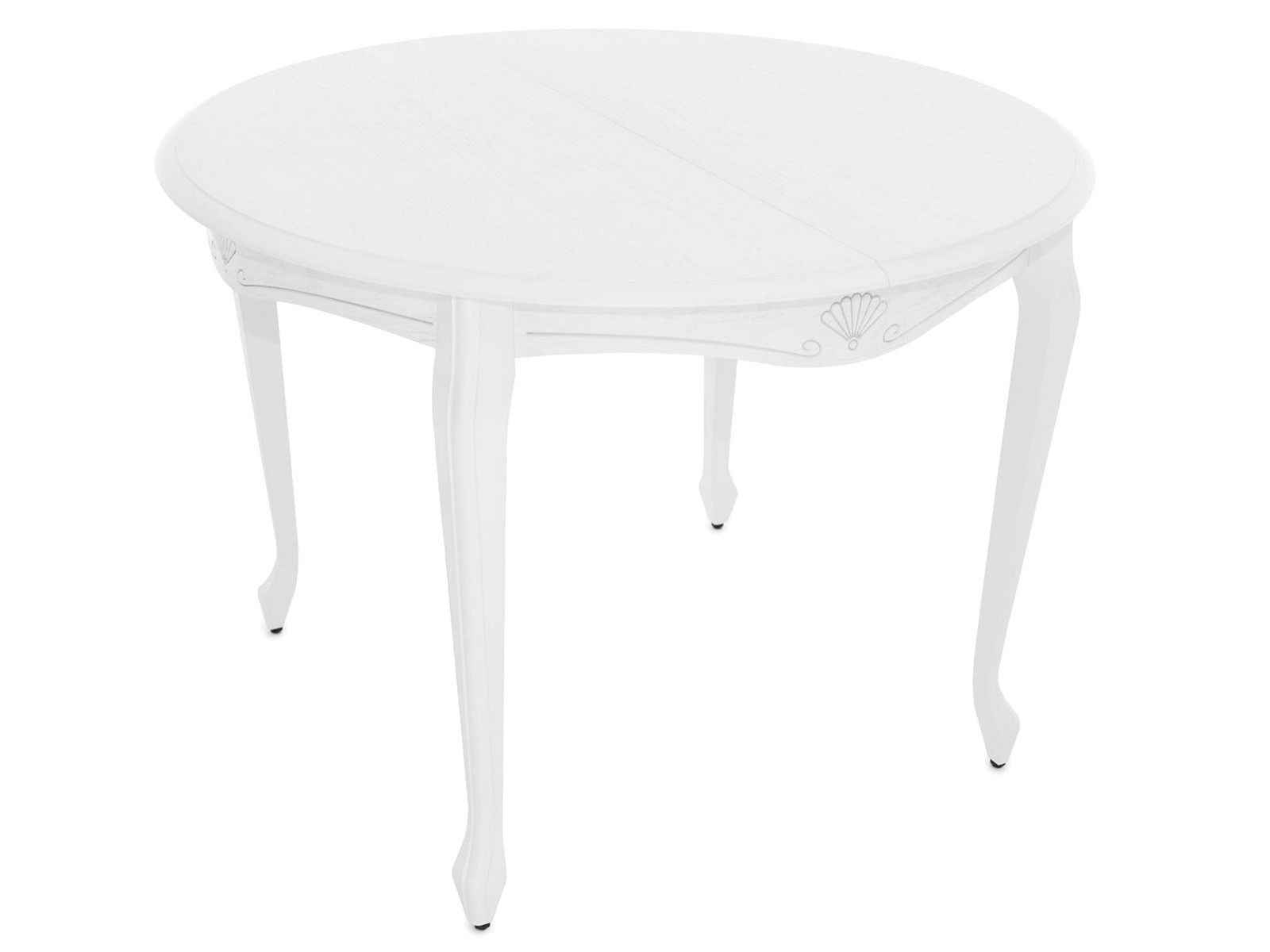 Кухонный стол  Кабриоль М Эмаль белая / Патина серебро