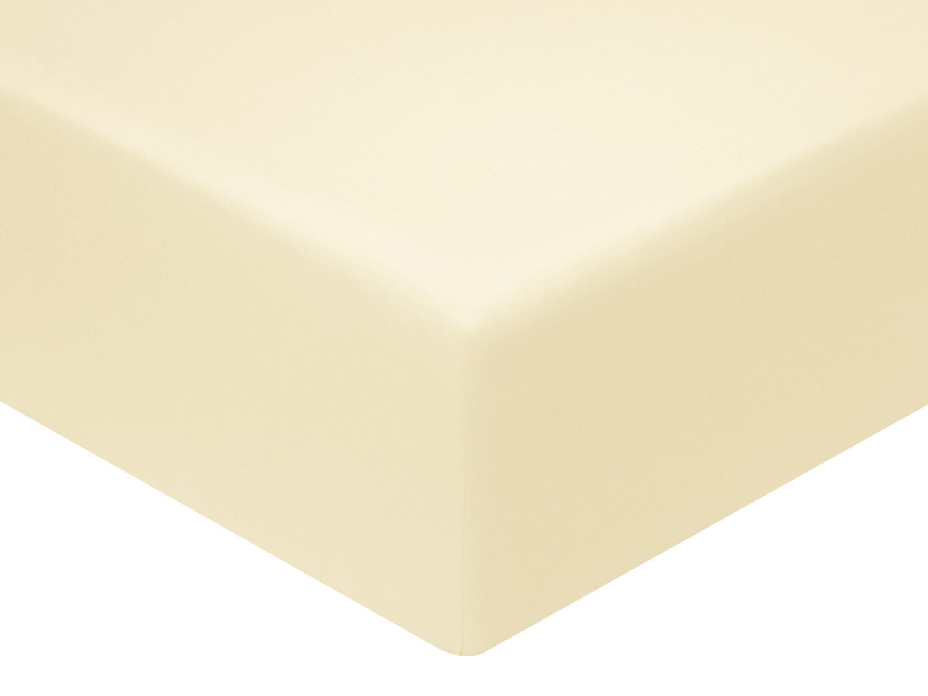 Простыня  Моноспейс ванильный на резинке Ванильный, сатин, 180х200х23 см