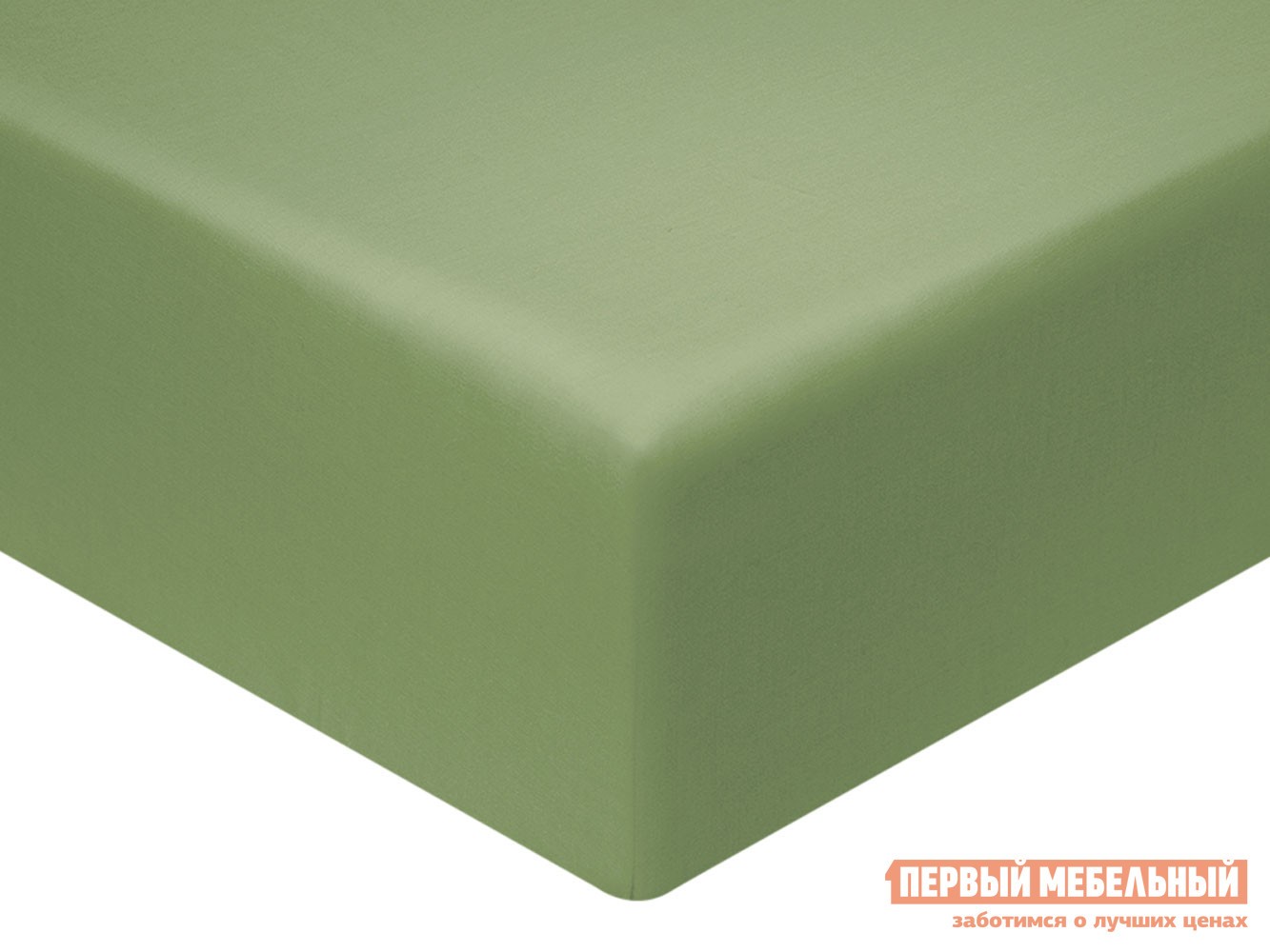 Простыня  Моноспейс зеленый на резинке 200х200х23 см, Зеленый, сатин