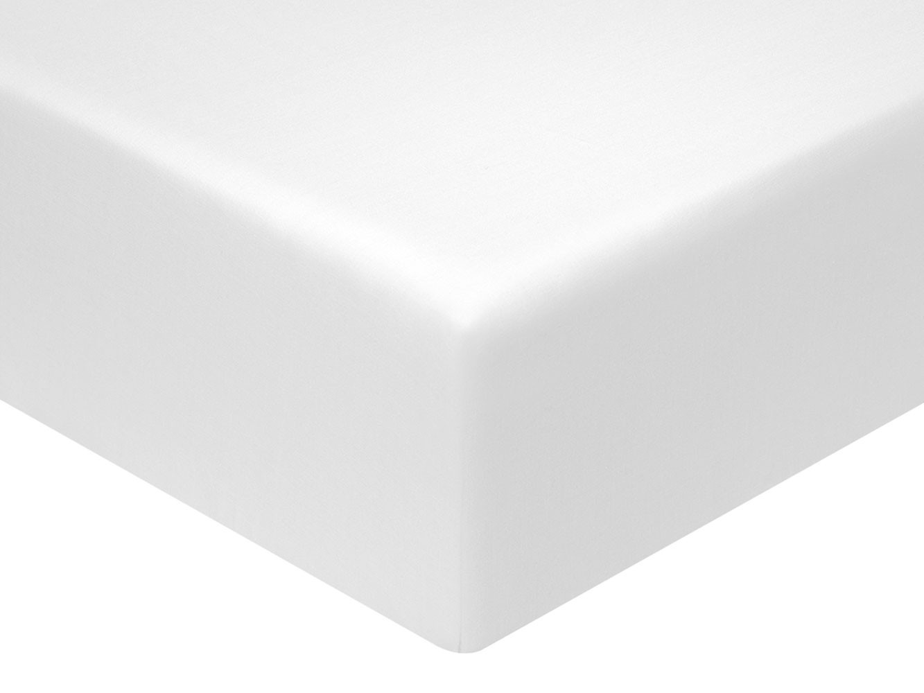 Простыня  Моноспейс белый на резинке Белый, сатин, 200х200х23 см