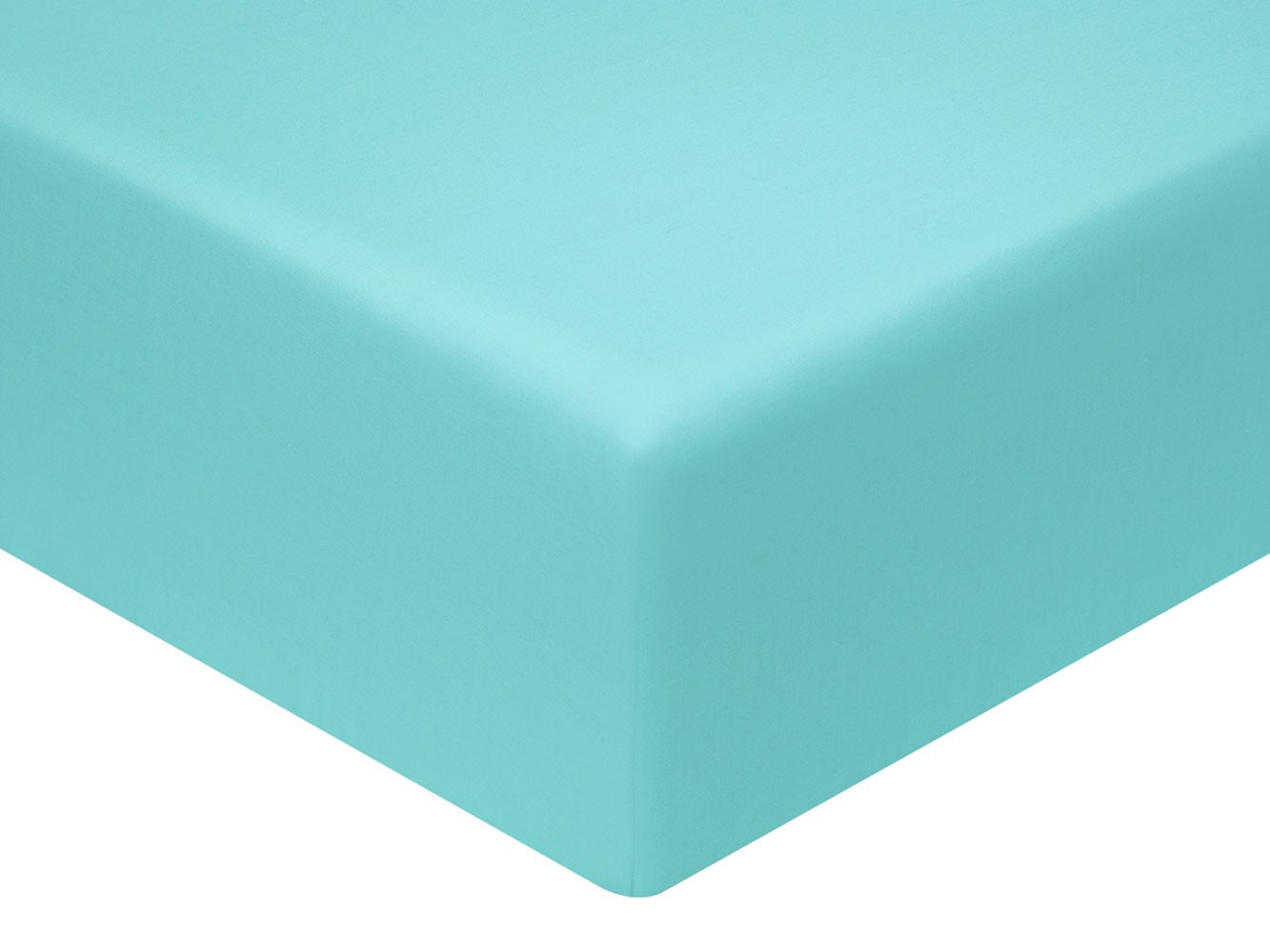 Простыня  Моноспейс бирюзовый на резинке Бирюзовый, сатин, 160х200х23 см