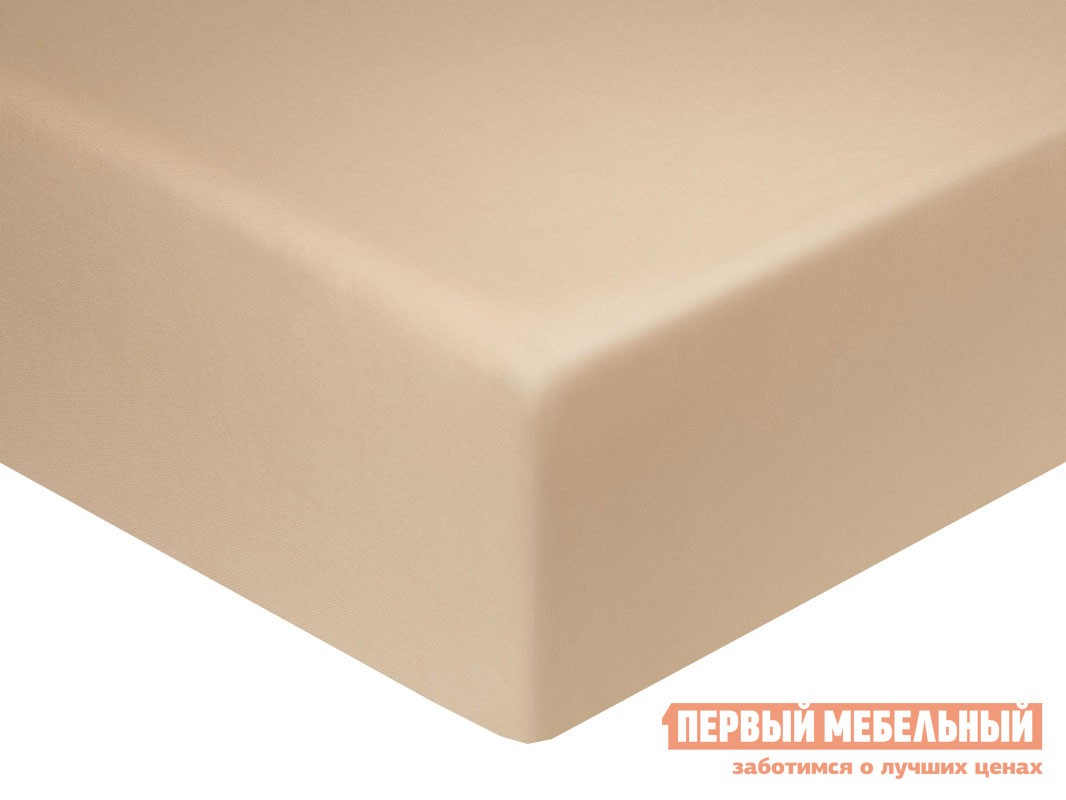 Простыня  Сатин персиковый Персиковый, сатин, 1400 х 2000 х 230 мм