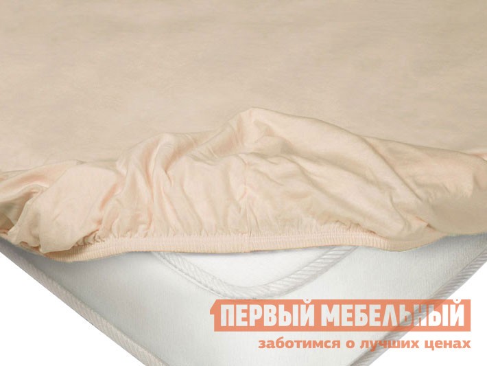 Простыня  Трикотажная на резинке в цвете Чайная роза Чайная роза, 1400 Х 2000 Х 200 мм