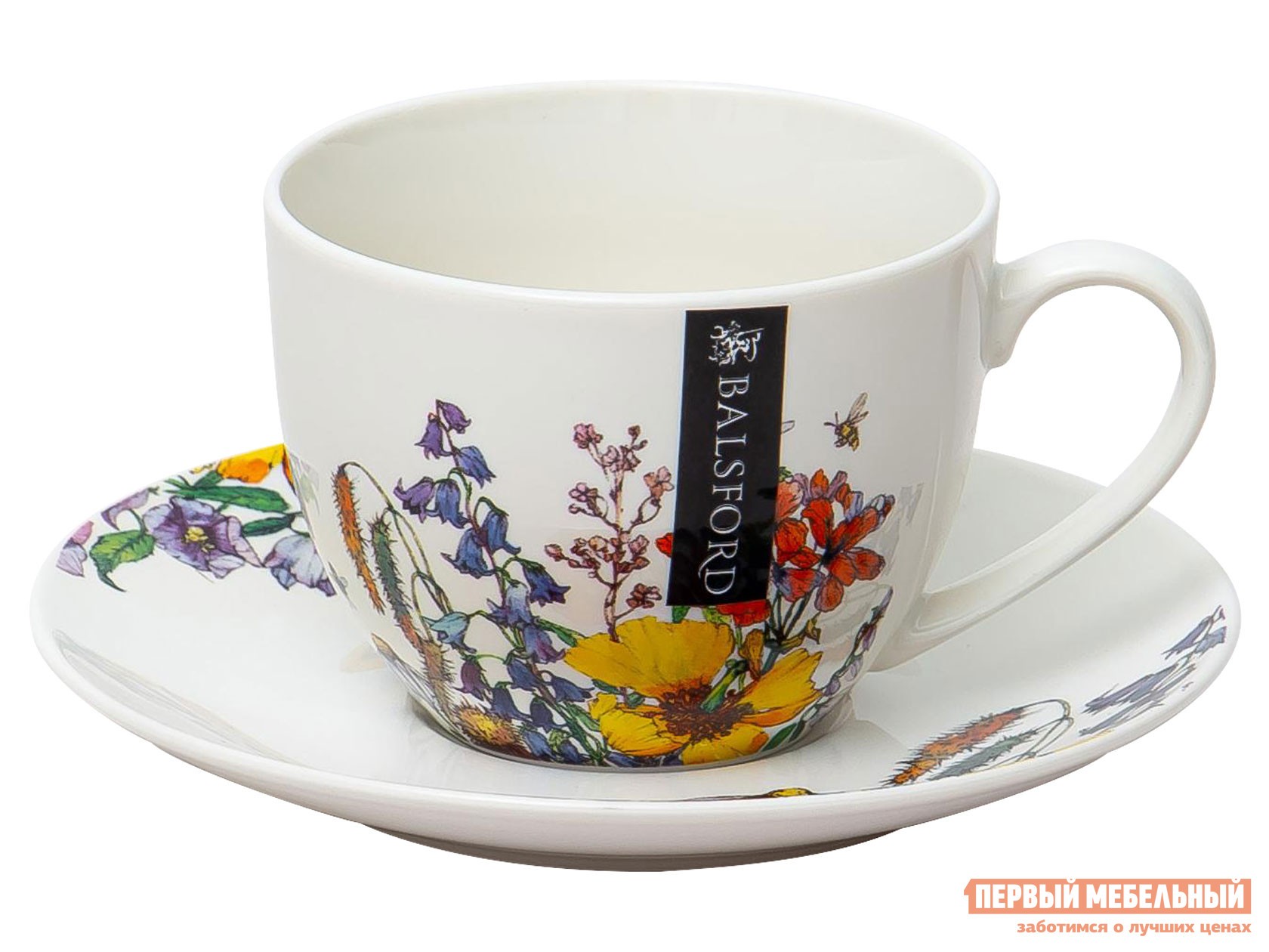 Кружка  Полевые цветы Белый, фарфор