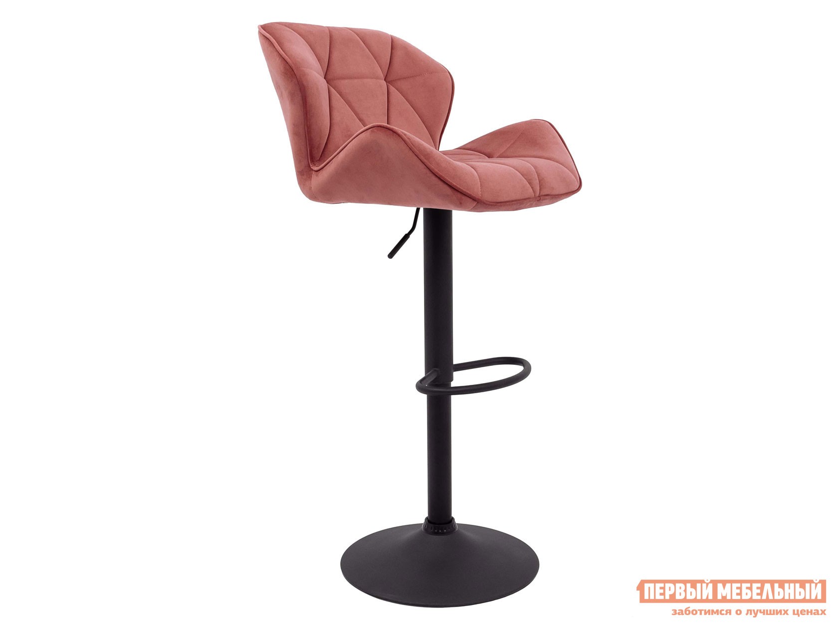 Барный стул  Берлин Терракотовый, велюр / Черный, металл