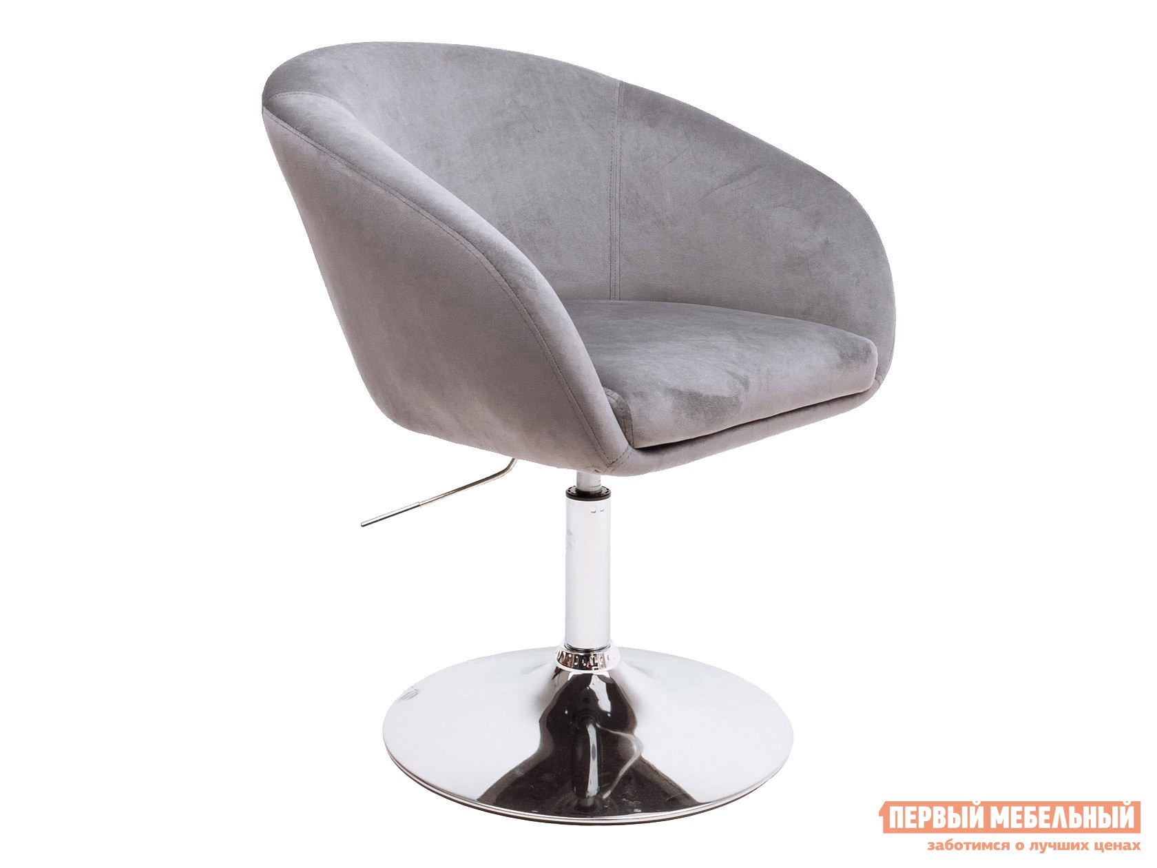 Барный стул  Эвиа Темно-серый, велюр / Хром