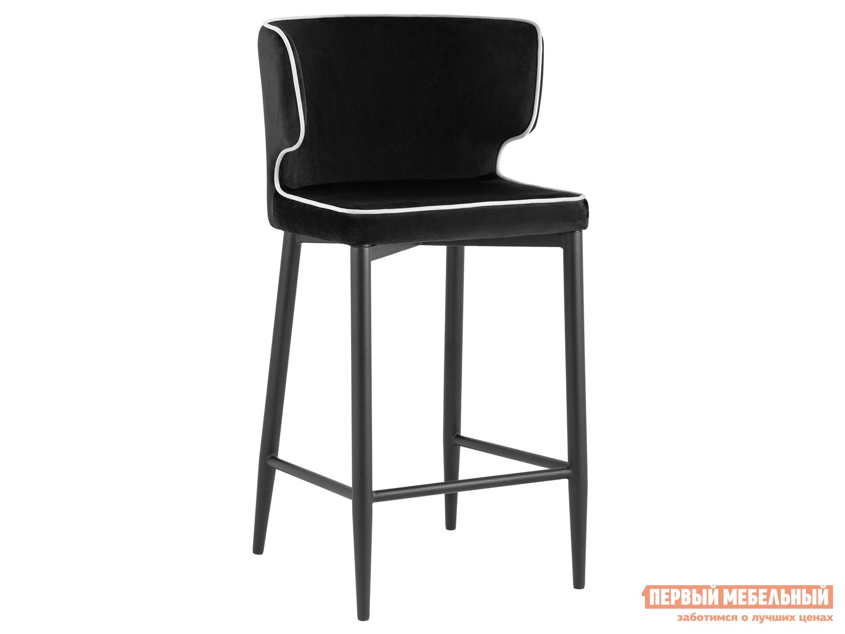 Барный стул  Матео Черный / Черный, велюр