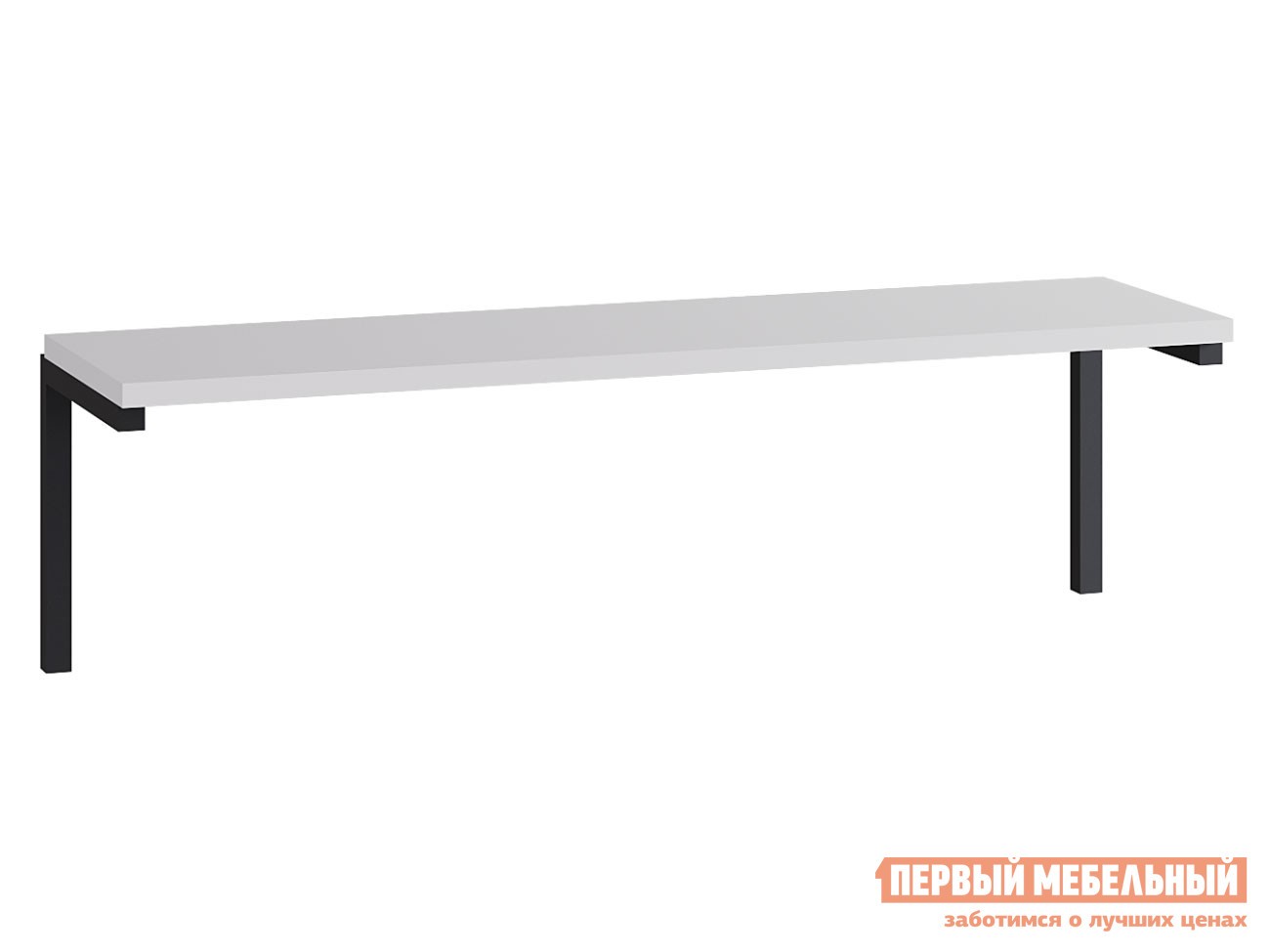 Настенная полка  Лофт 1 Белый / Черный, металл