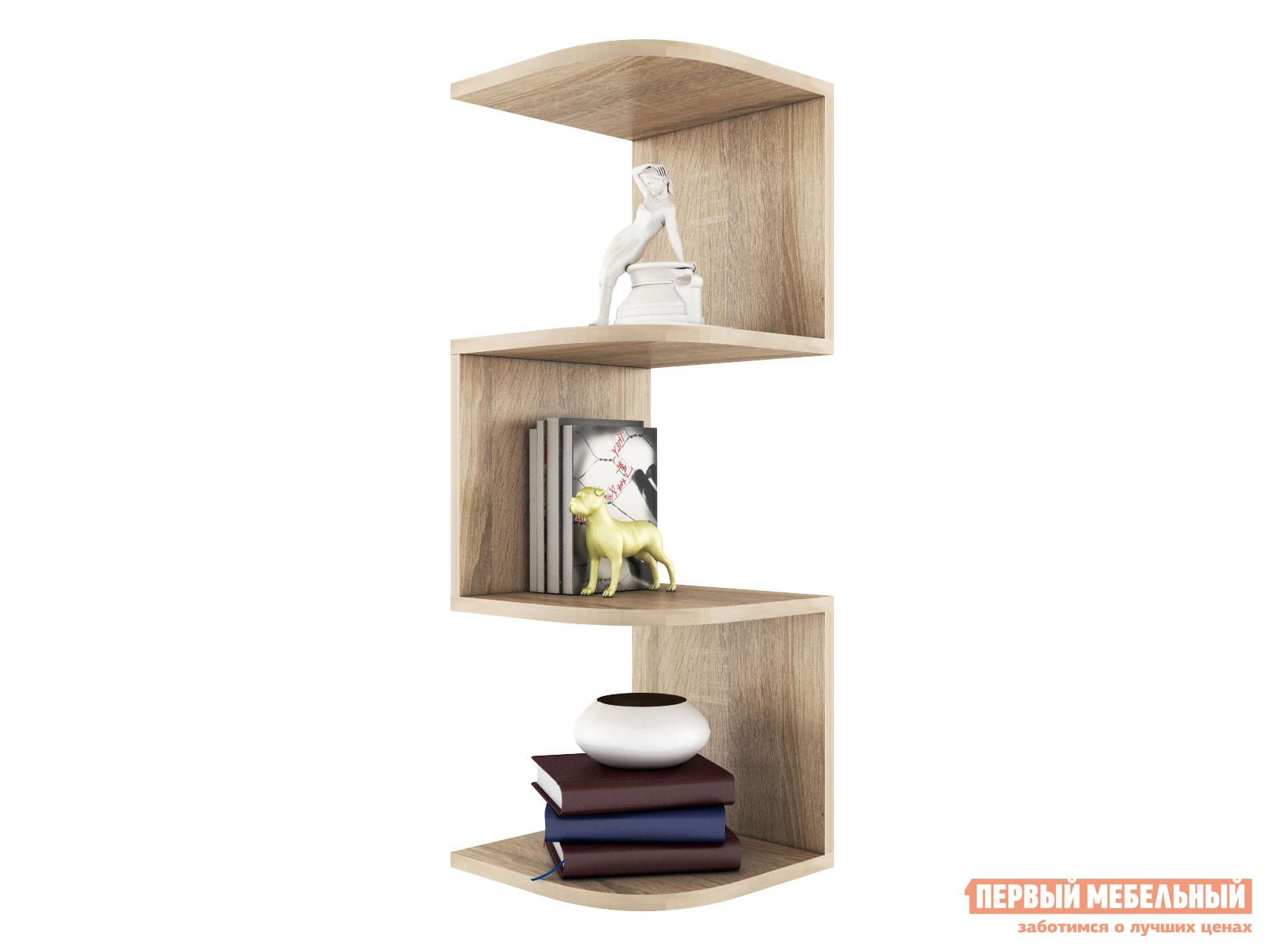 Настенная полка  Снейк-2 Дуб Сонома