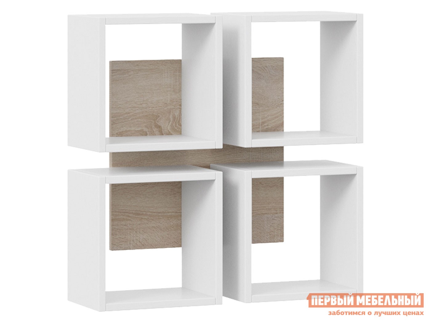 Настенная полка  Гарден Дуб Сонома / Белый