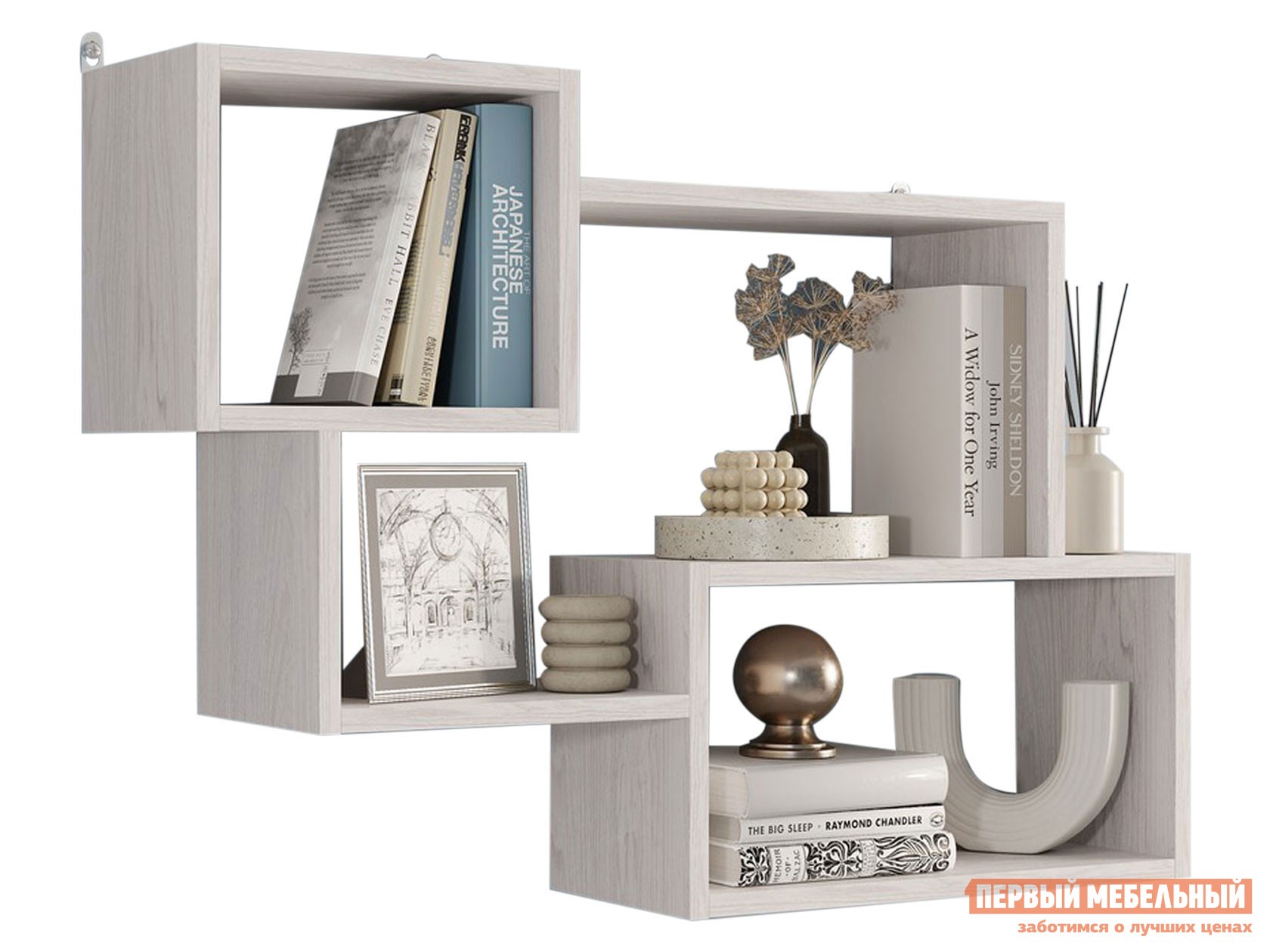 Настенная полка  Лайт Ясень Анкор светлый