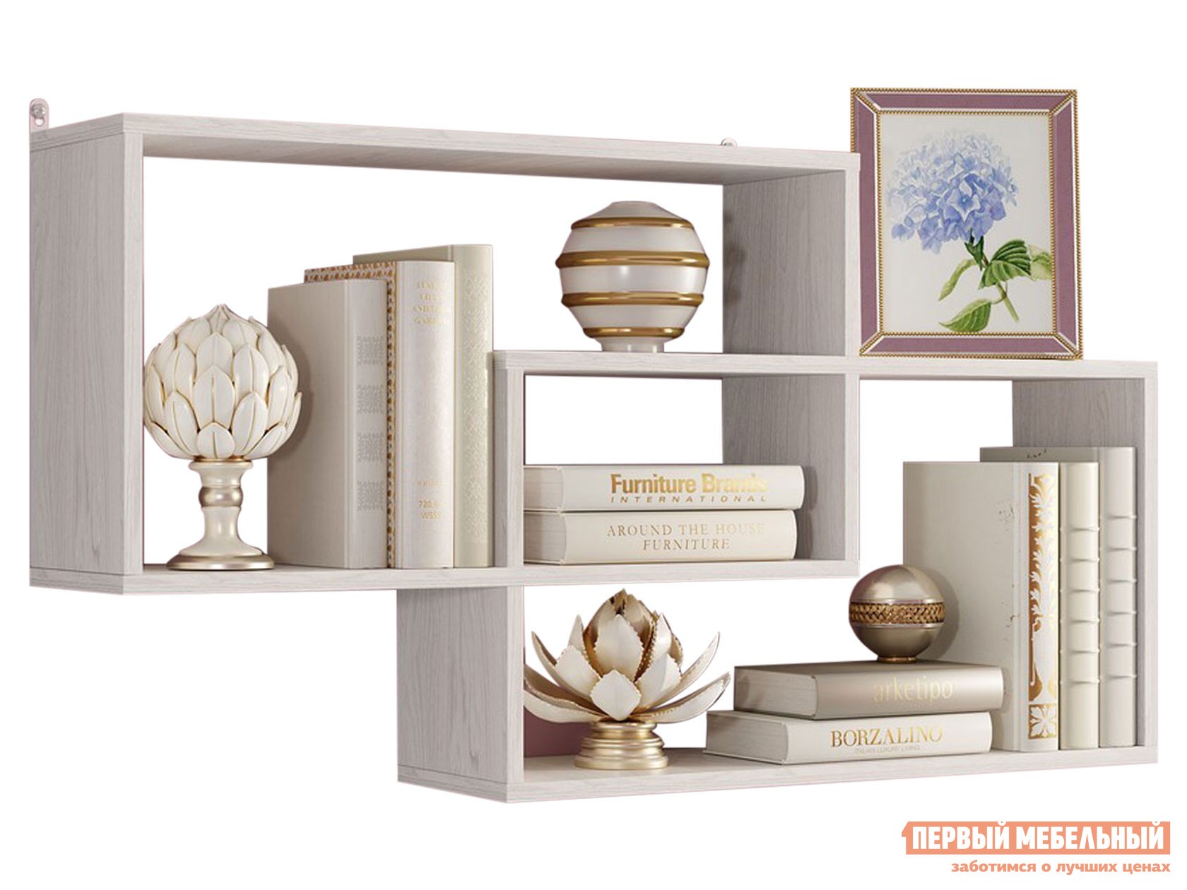 Настенная полка  Лайт Ясень Анкор светлый