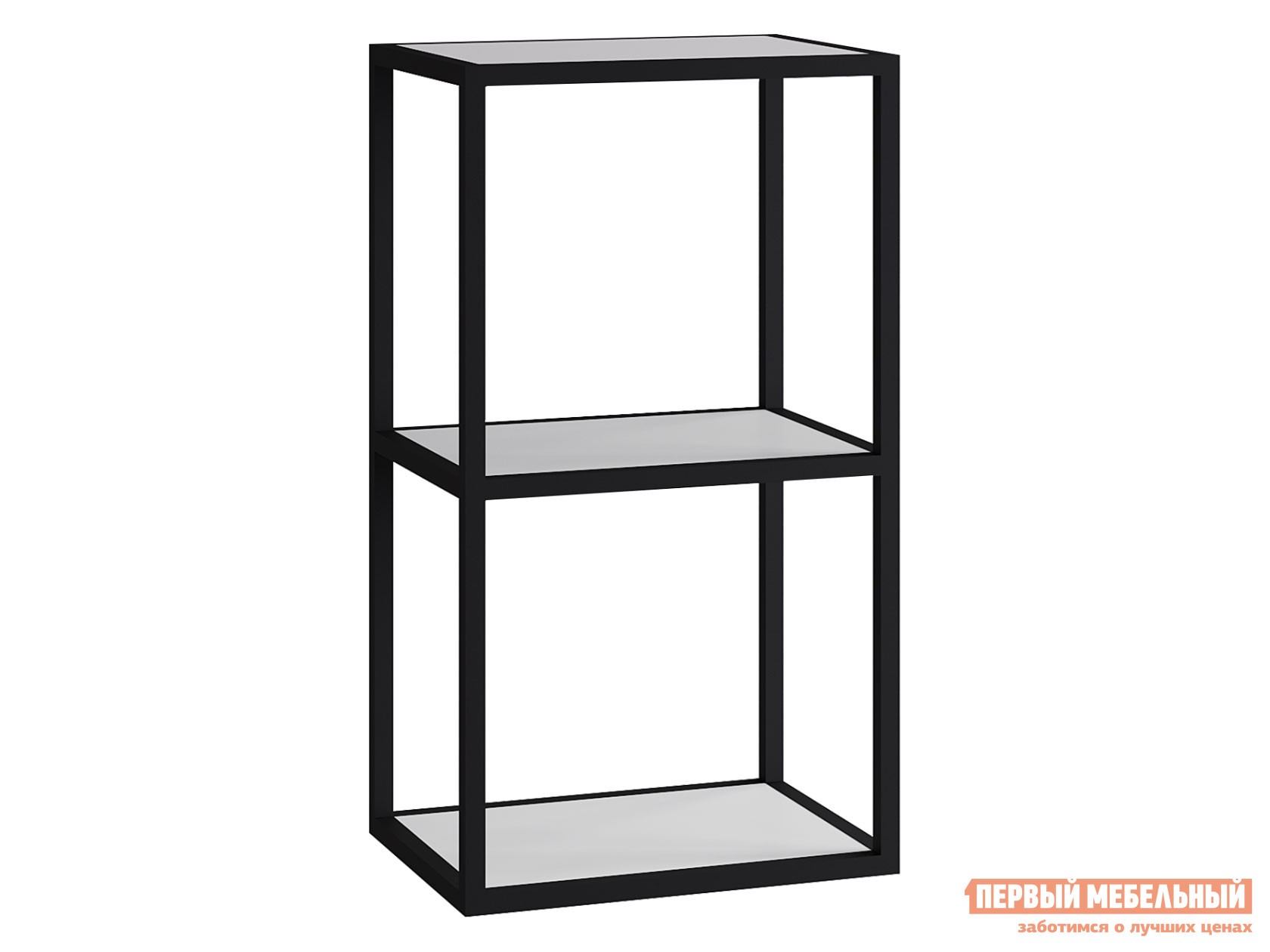 Настенная полка  Лофт 3 Белый / Черный, металл, Малая