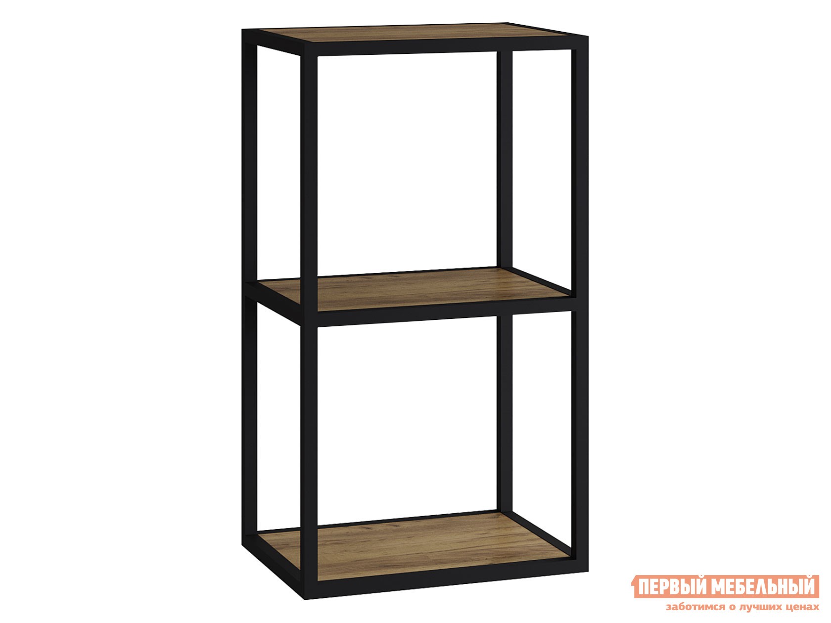 Настенная полка  Лофт 3 Крафт / Черный, металл, Малая