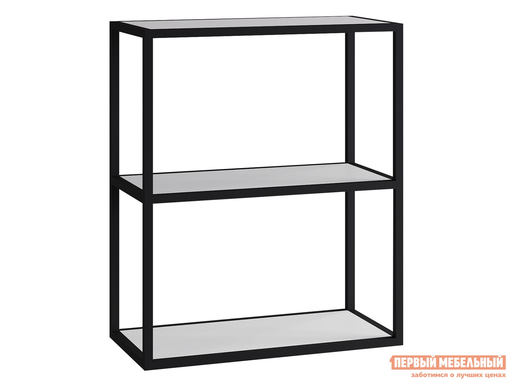 Настенная полка  Лофт 3 Белый / Черный, металл, Средняя