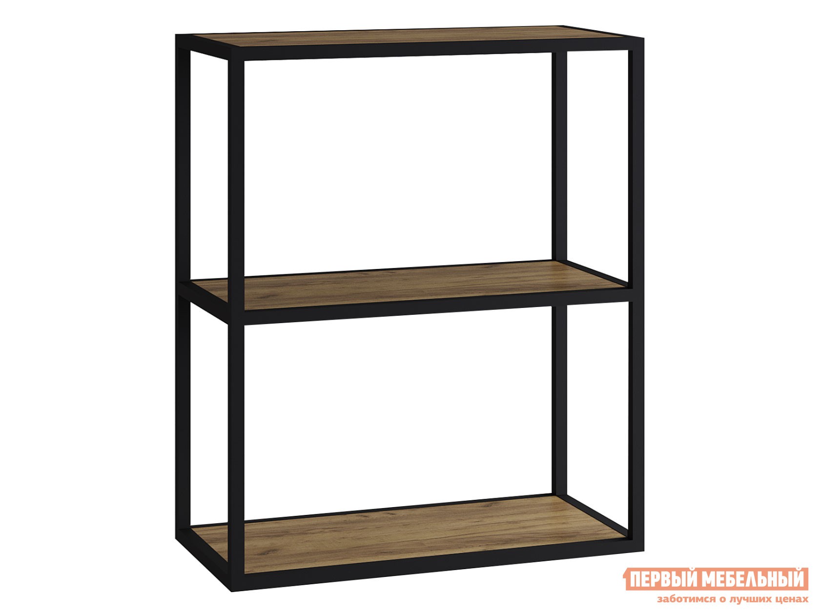 Настенная полка  Лофт 3 Крафт / Черный, металл, Средняя