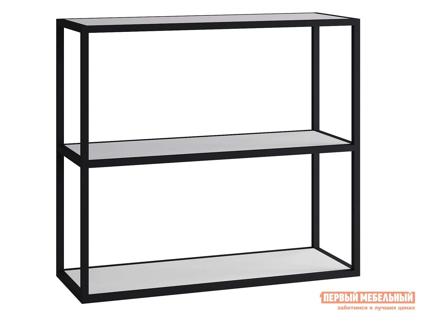 Настенная полка  Лофт 3 Белый / Черный, металл, Большая