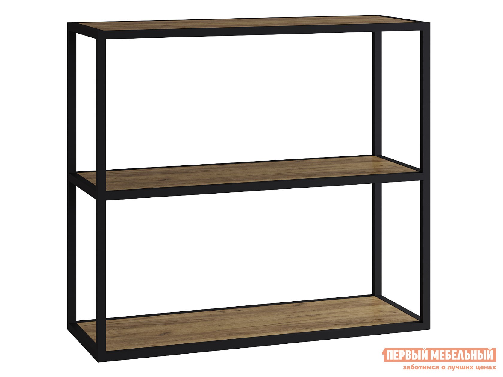 Настенная полка  Лофт 3 Крафт / Черный, металл, Большая