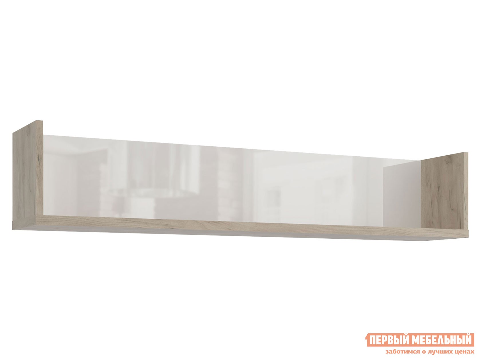 Настенная полка  Альянс Дуб Крафт / Белый глянец, 1119 мм