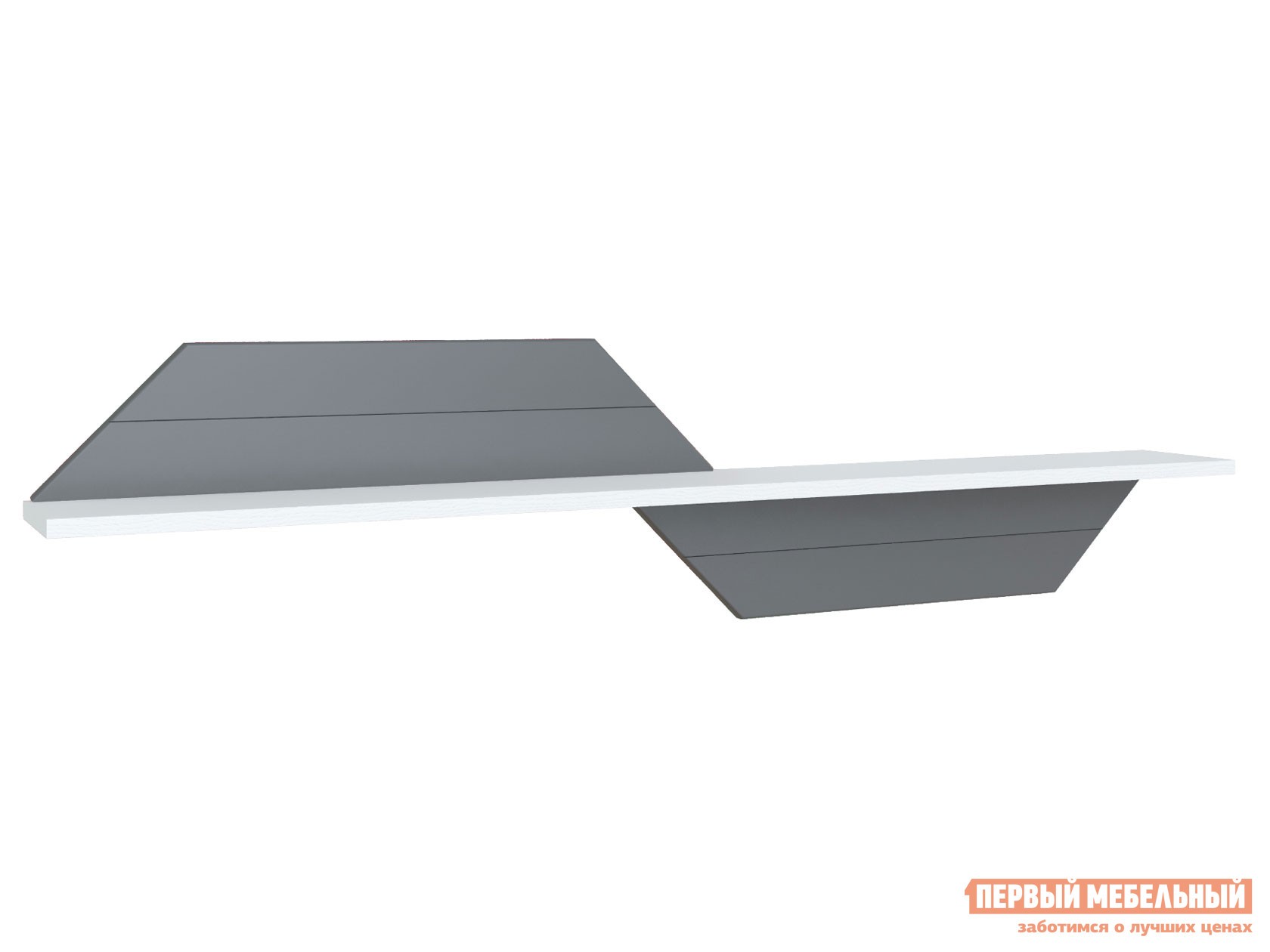 Настенная полка  Софт Белый / Графит софт