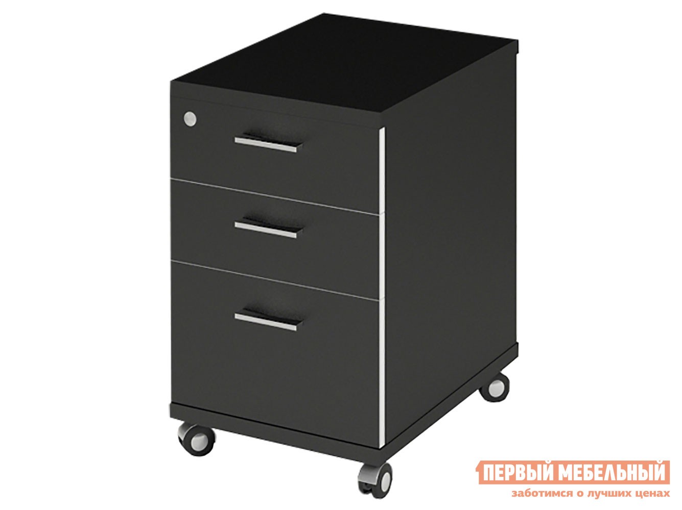 Тумба с ящиками  Доминго Черный / Белый