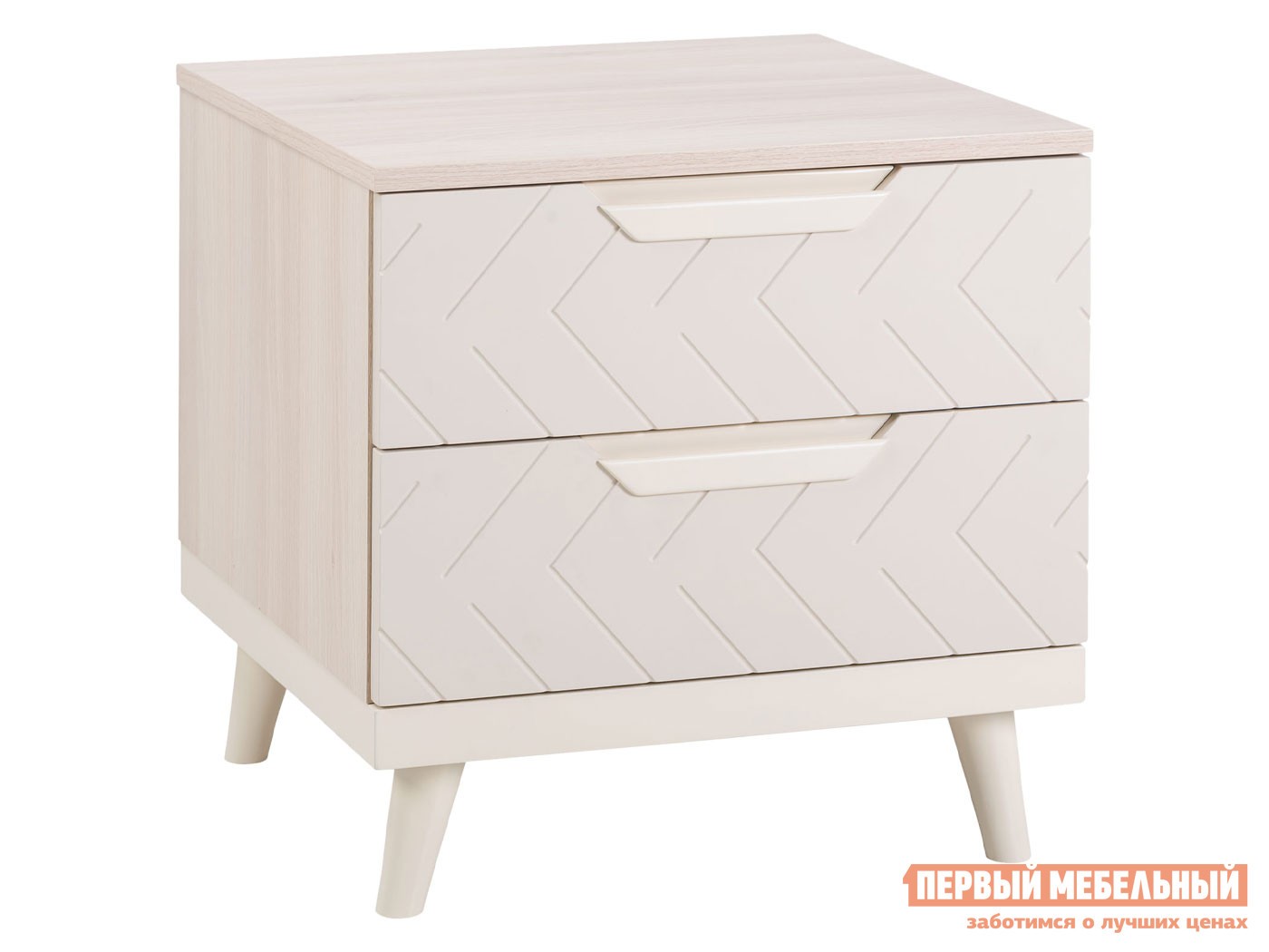 Тумба с ящиками  Сканди Акация Лэйклэнд / Жемчужно-белый