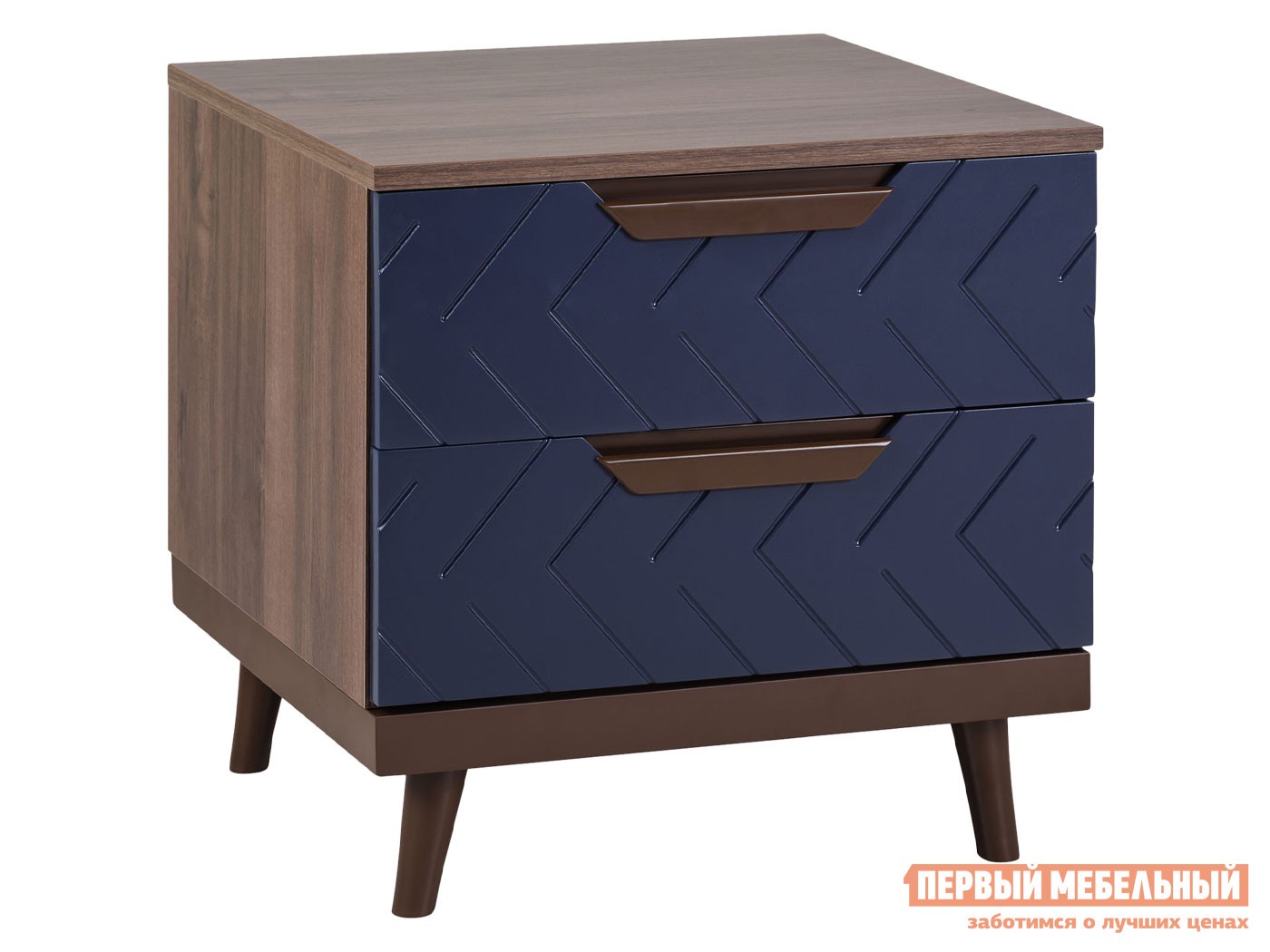 Тумба с ящиками  Сканди Орех Табак / Сапфир