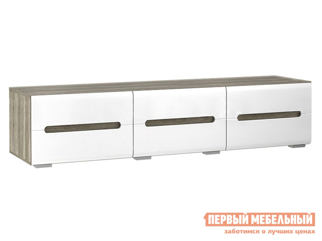 ТВ-тумба  Наоми Дуб Каньон / Белый глянец