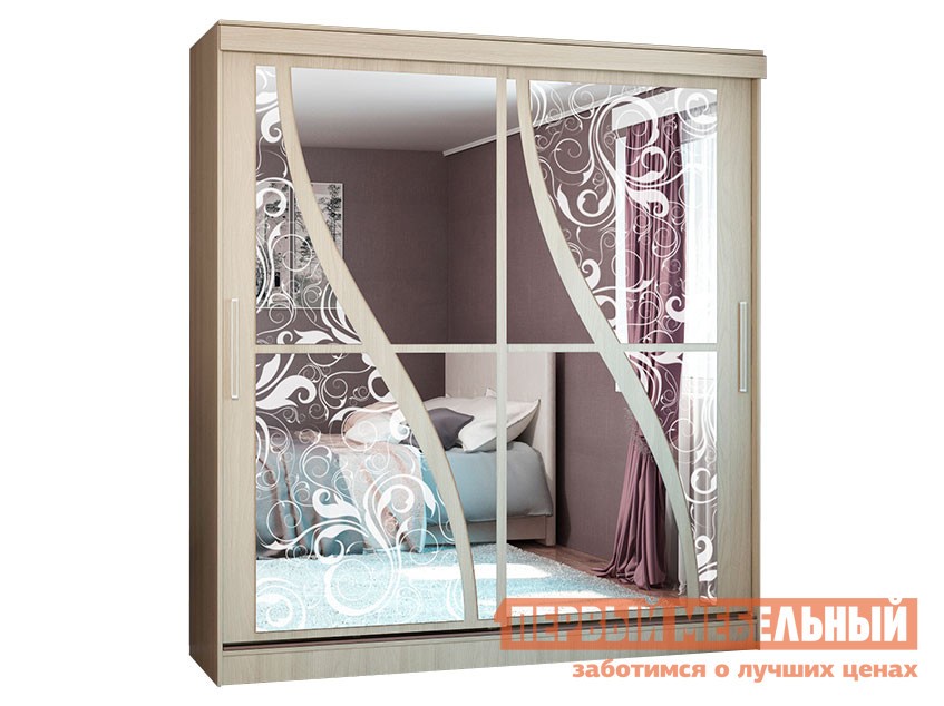 Шкаф-купе  Орфей 3 Ясень Шимо светлый, 2000 мм