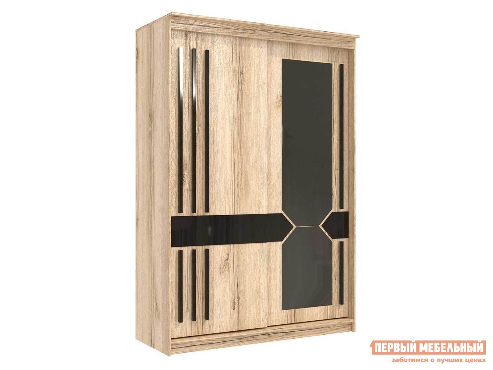 Шкаф-купе  Колор Дуб Делано / Лакобель / Черный матовый, 1500 мм