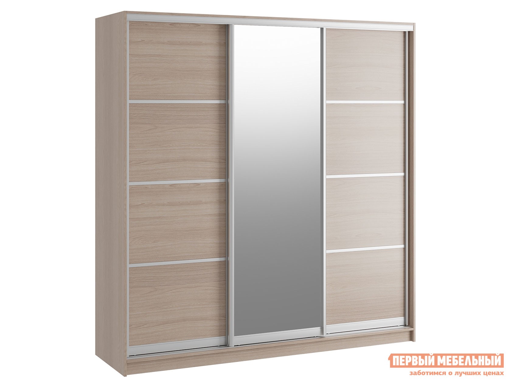 Шкаф-купе  Командорс Г2 Ясень Шимо светлый, 2100 мм, Стандарт, 2200 мм, 600 мм