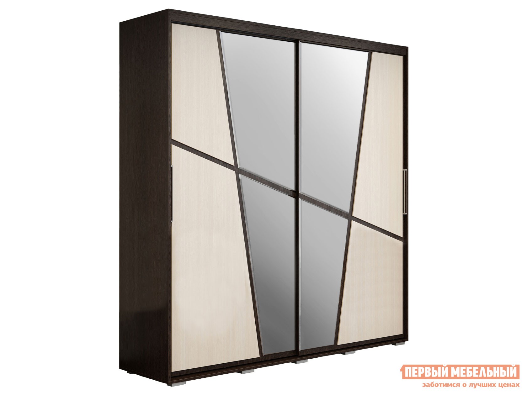 Шкаф-купе  Крафт Лайнс Венге / Ясень белый