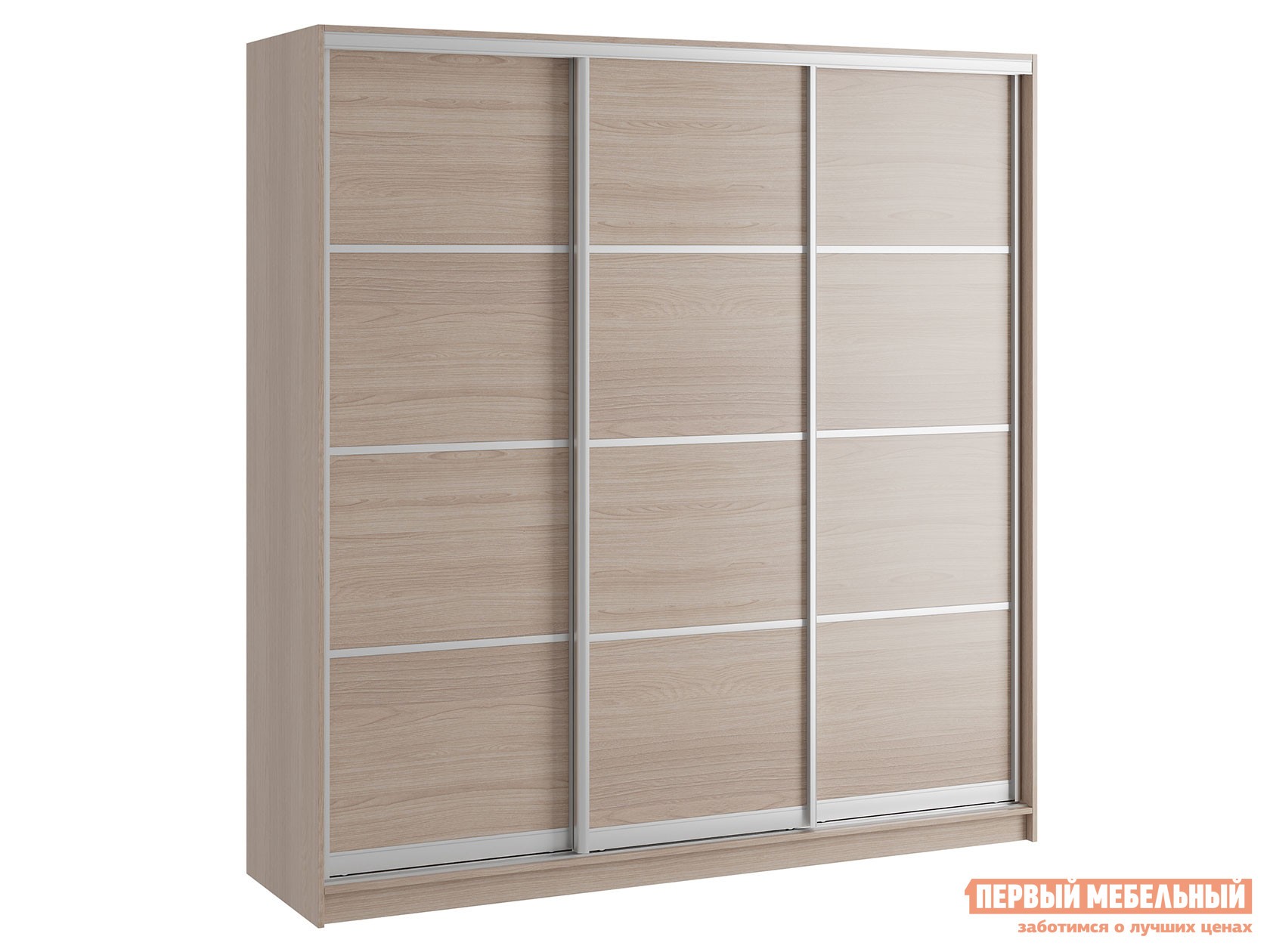 Шкаф-купе  Командорс Н3 Ясень Шимо светлый, 2100 мм, Стандарт, 2200 мм, 600 мм