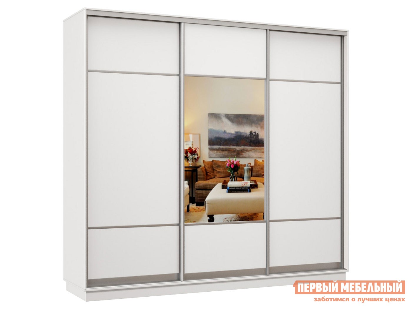 Шкаф-купе  Маршал Лайт 24, Маршал Лайт 36, Маршал Лайт 60 Белый / Зеркало, 2400 мм